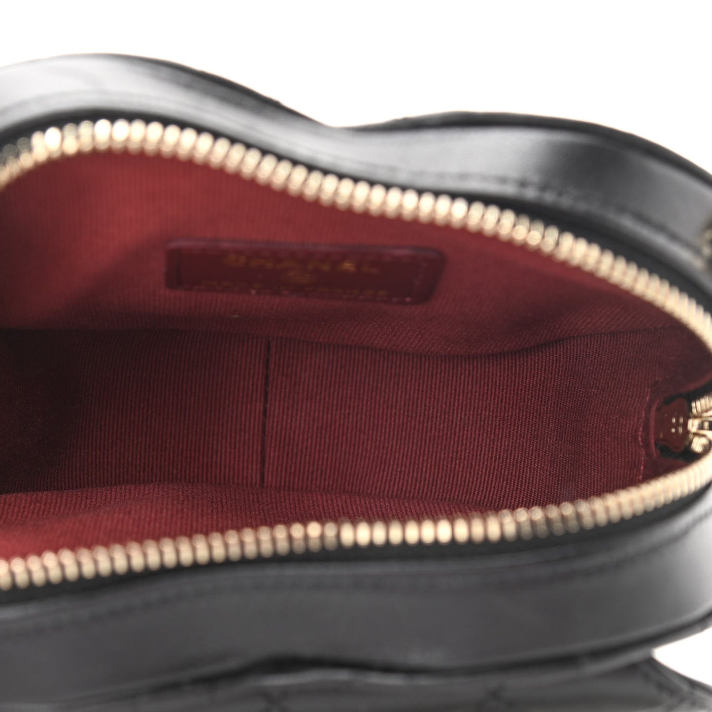 Lambskin Quilted CC In Love Heart Clutch With Chain Black