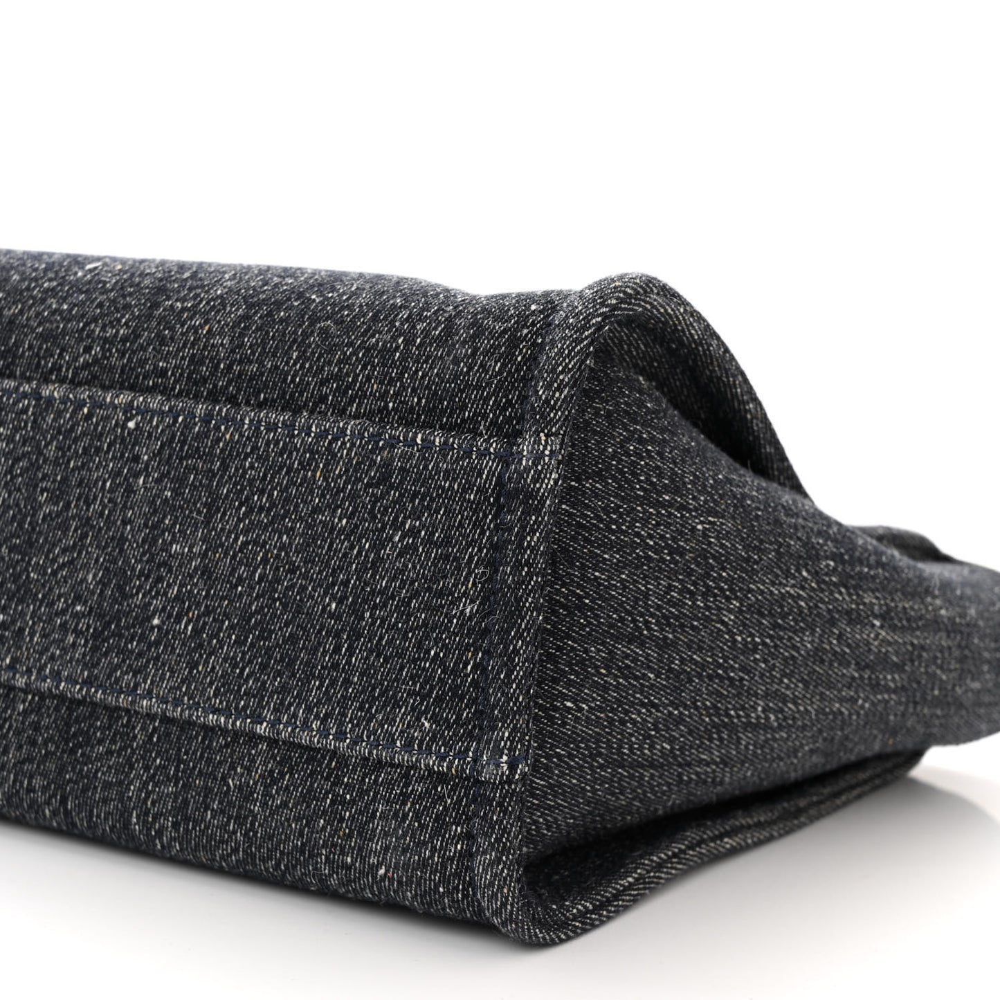 Denim Small Deauville Tote Dark Blue White
