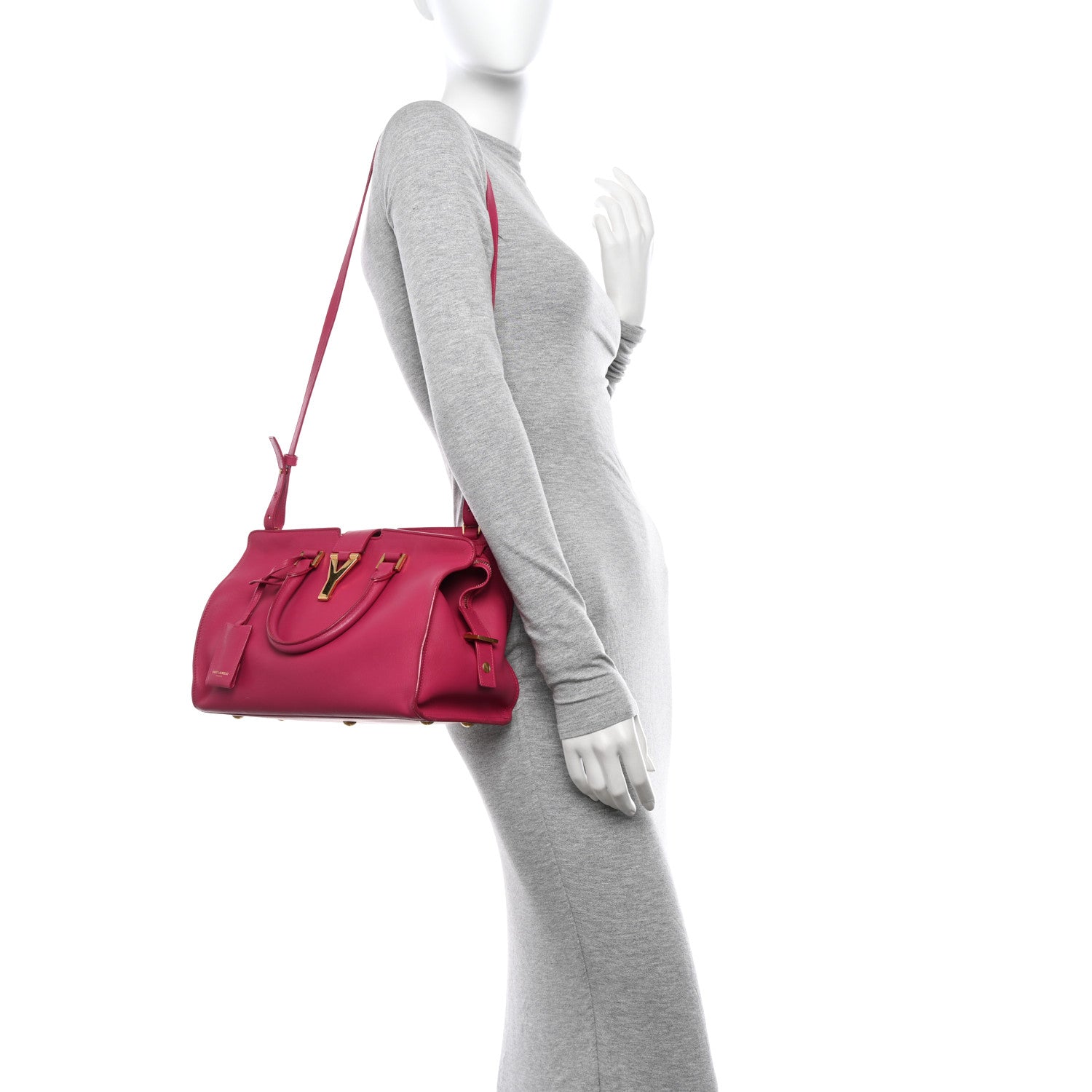 Saint Laurent Calfskin Small Classic Y Cabas Fuchsia 2 of 19