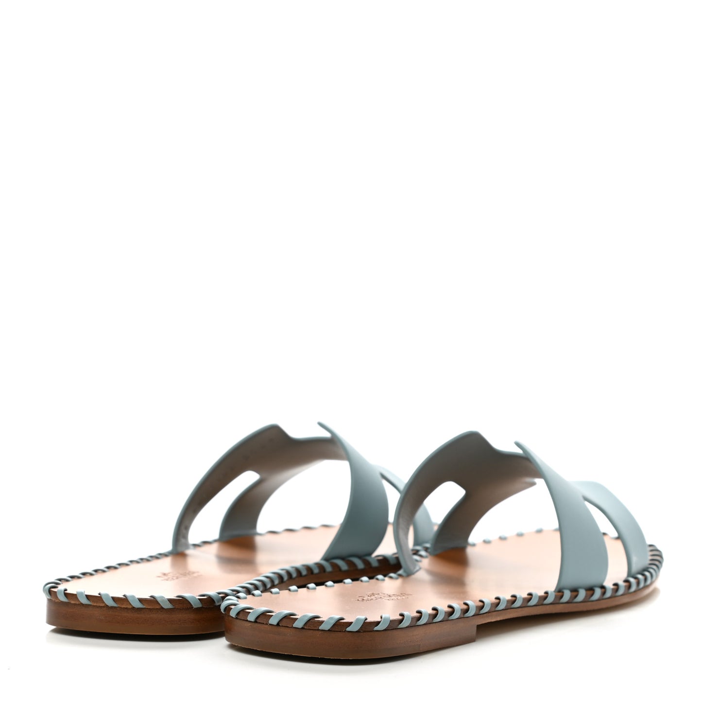 Box Calfskin Braided Oran Sandals 38 Vert D'Eau