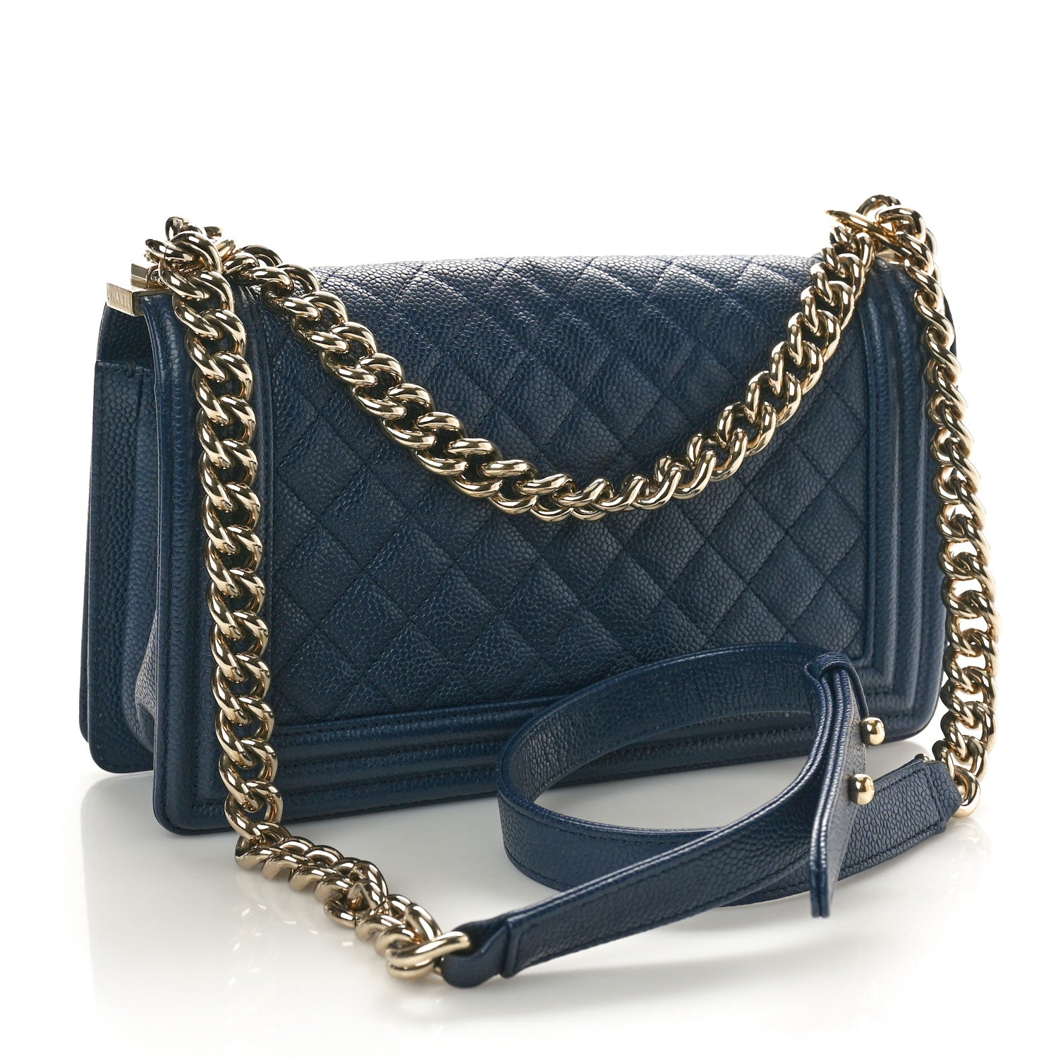 Chanel Caviar Quilted Medium Boy Flap Navy 3 of 10