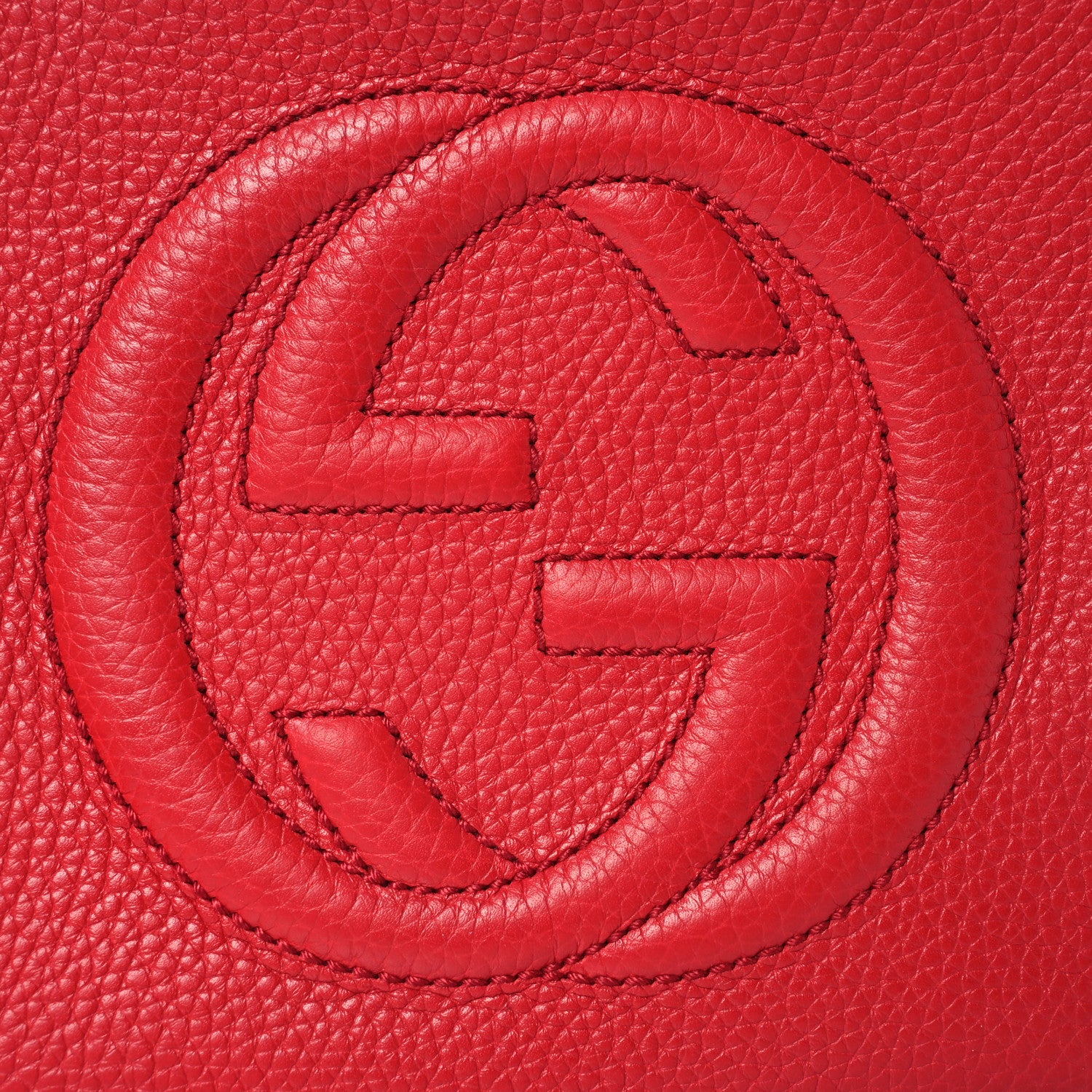 Gucci Pebbled Calfskin Small Soho Disco Bag Vibrant Red 8 of 19