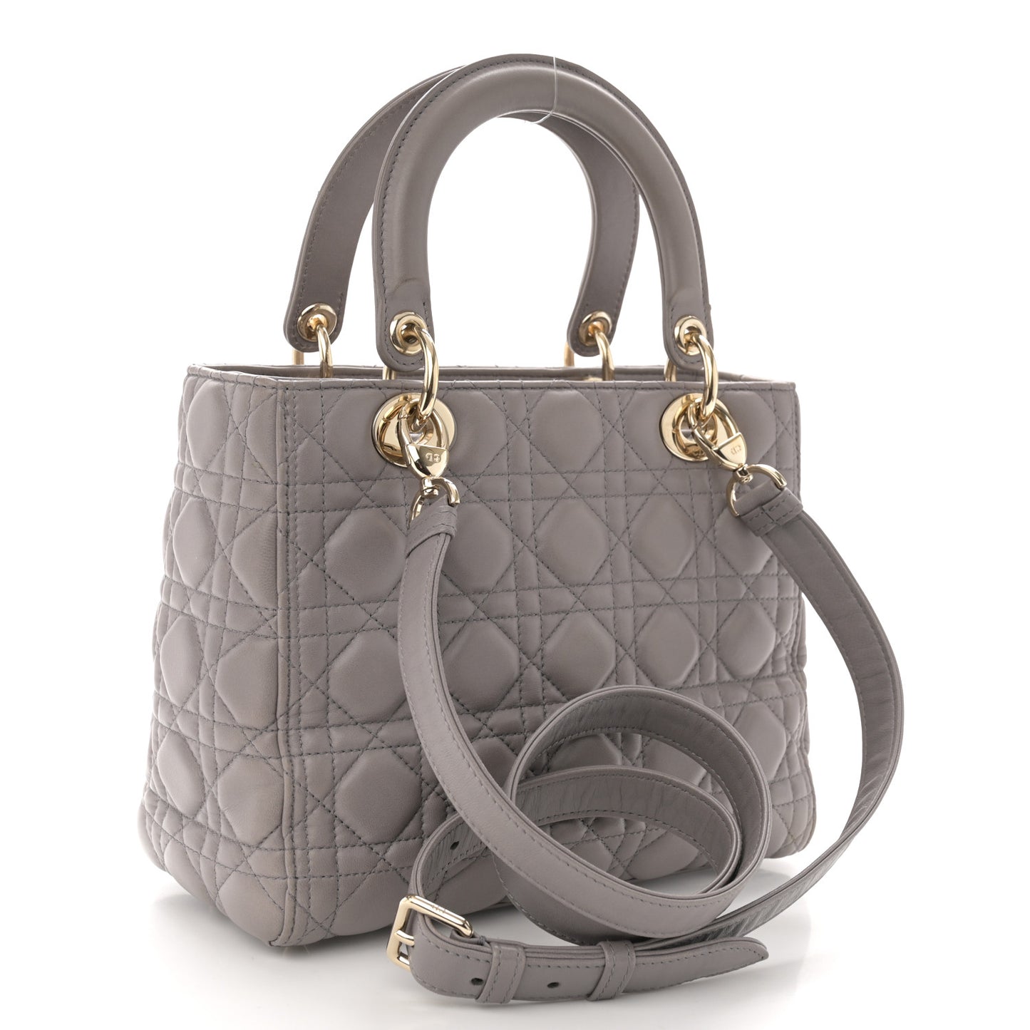 Lambskin Cannage Medium Lady Dior Grey