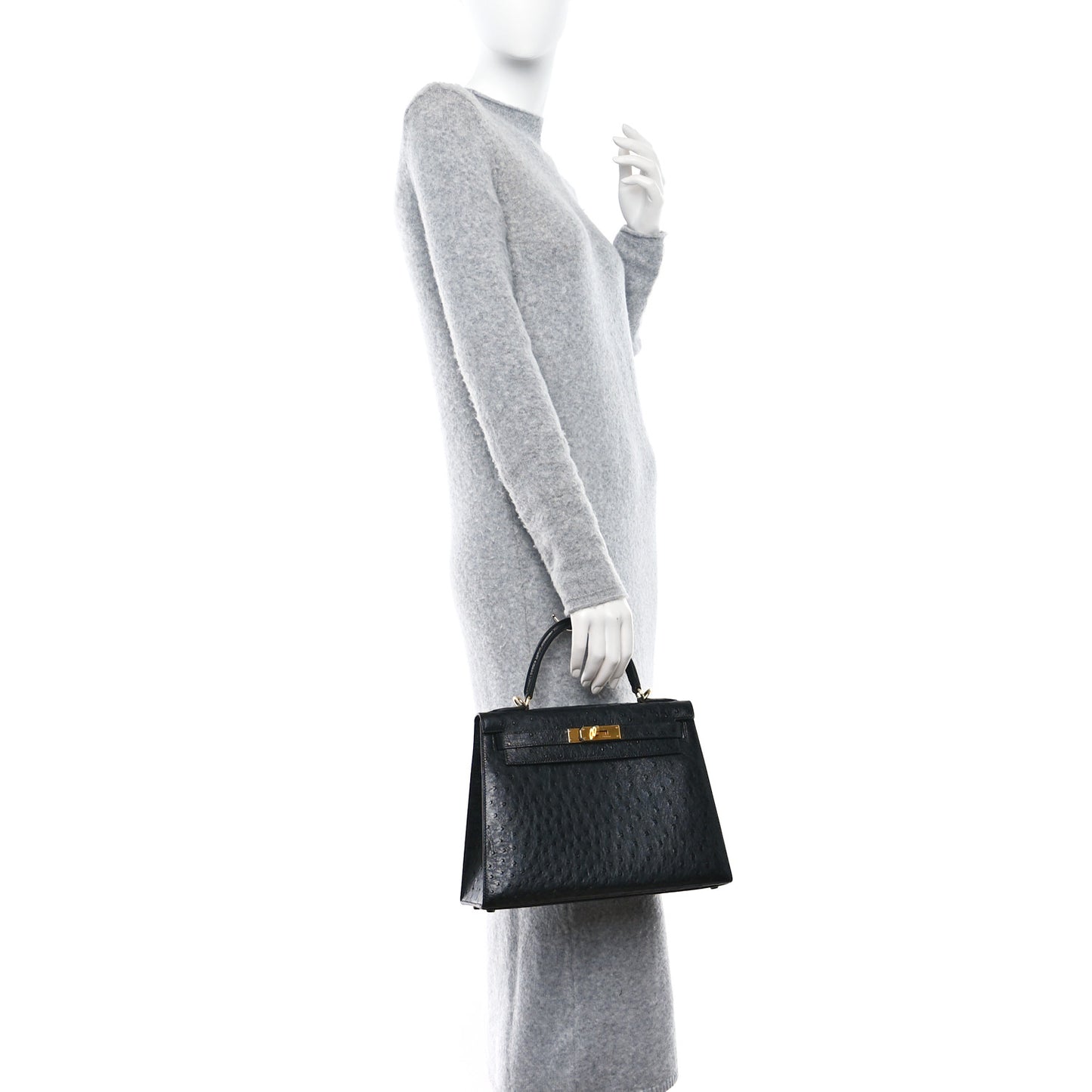 Ostrich Kelly Sellier 28 Black
