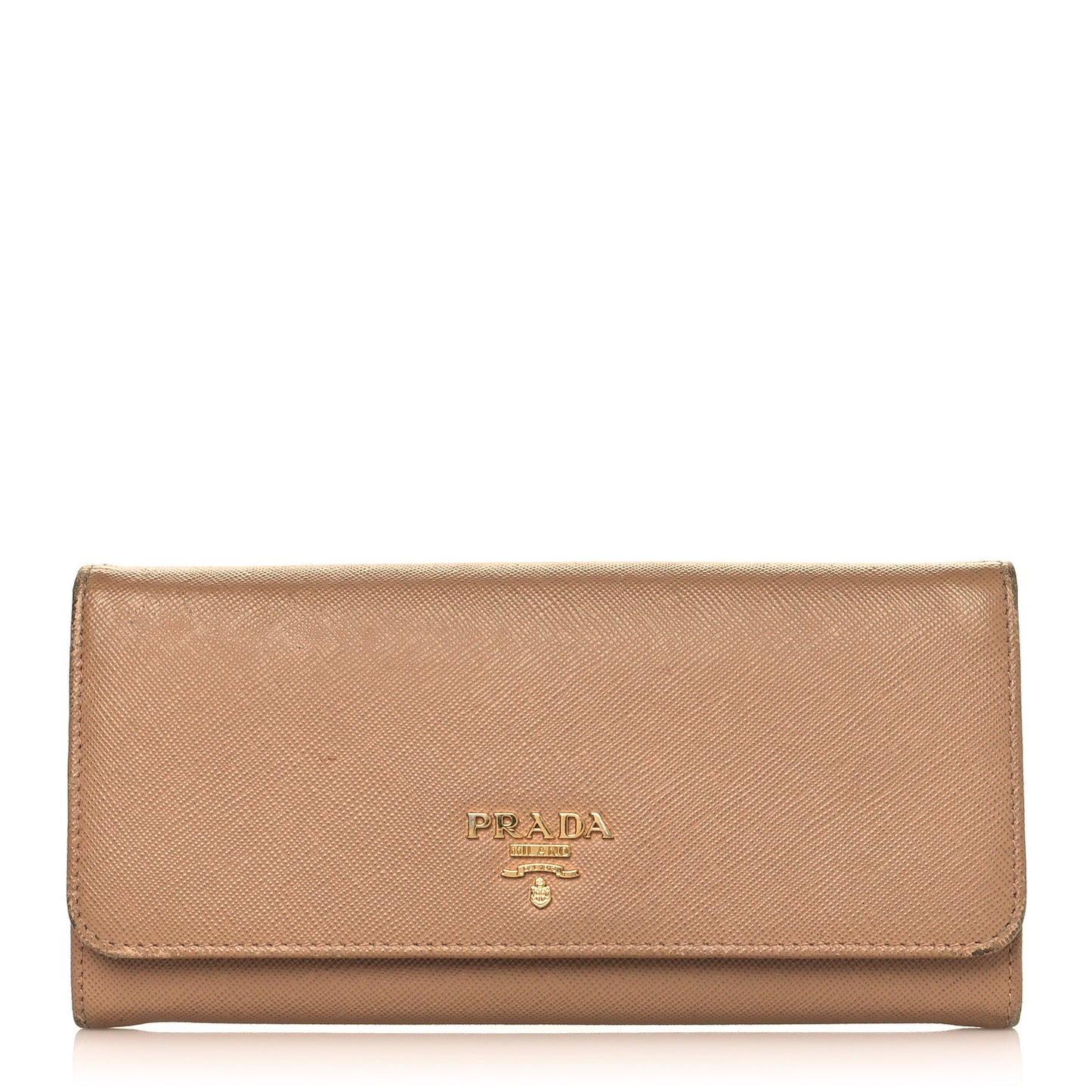 Saffiano Metal Continental Flap Wallet Cammeo