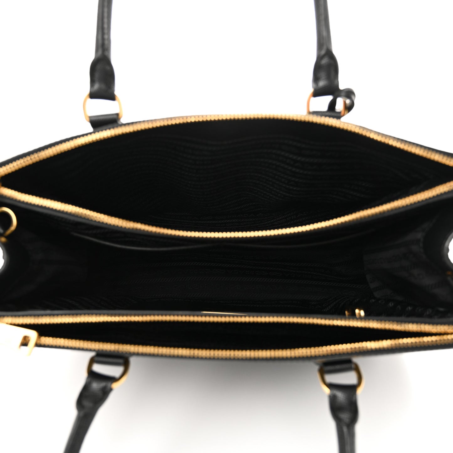 Saffiano Lux Large Galleria Double Zip Tote Black