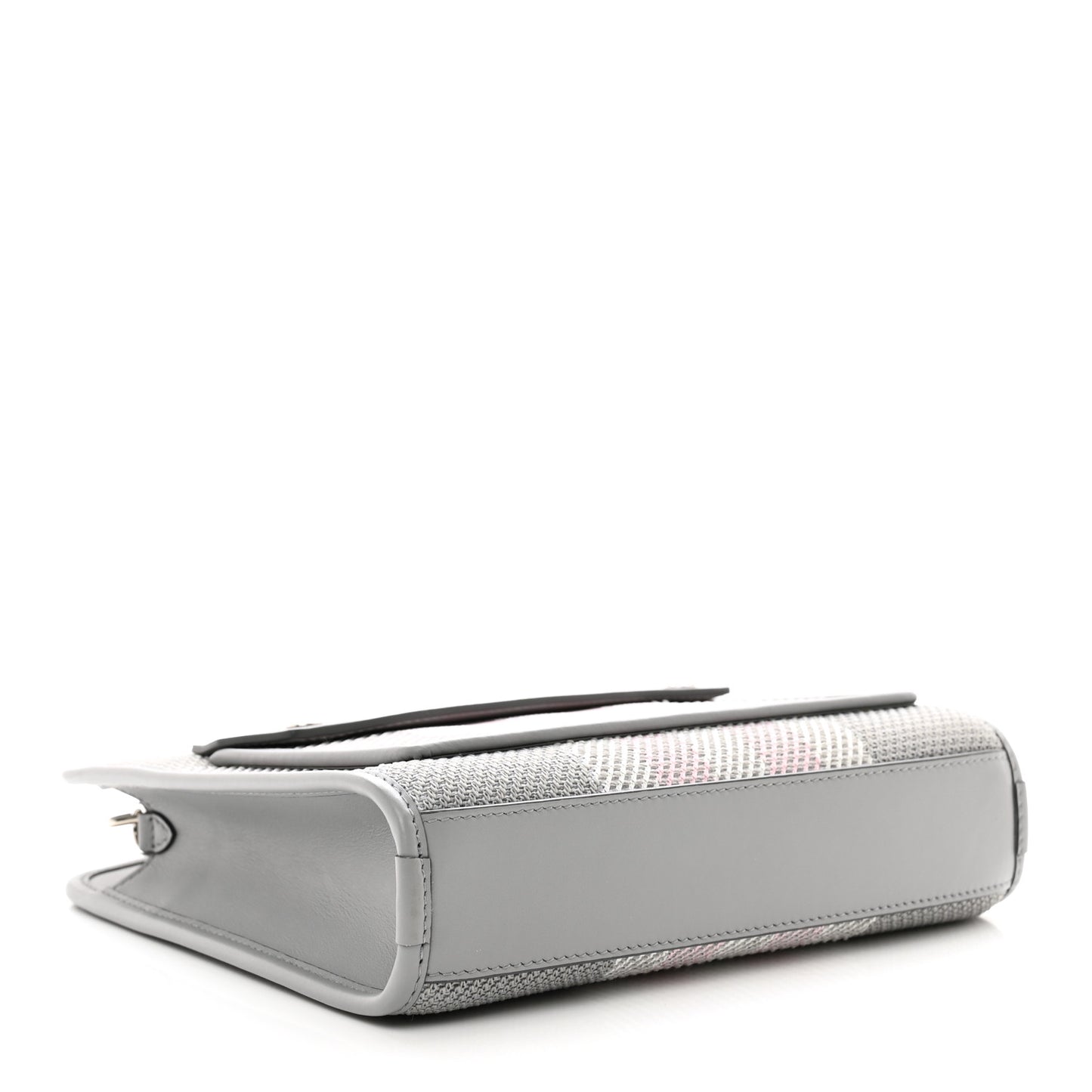Calfskin Check Mini Pocket Bag Grey
