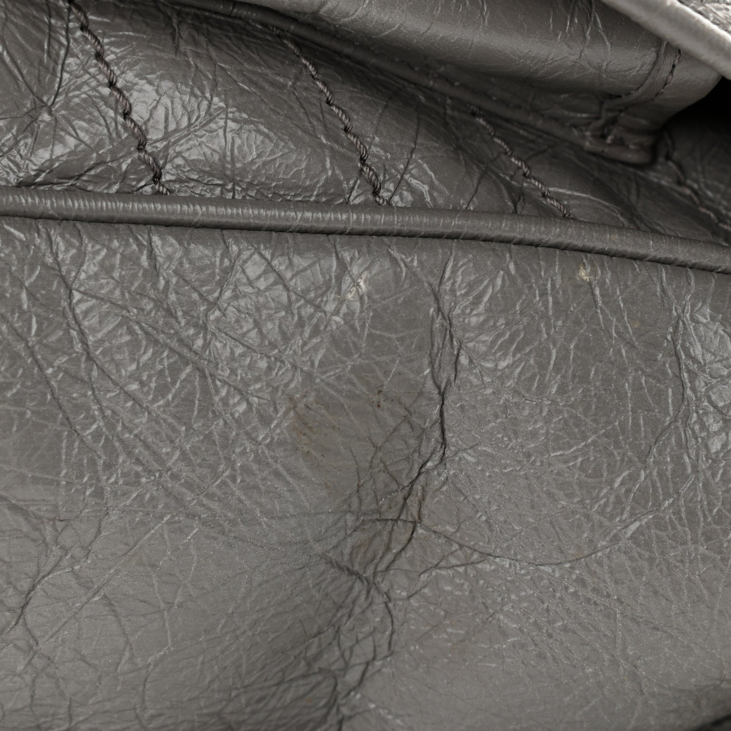 Crinkled Calfskin Matelasse Monogram Large Niki Chain Satchel Fog