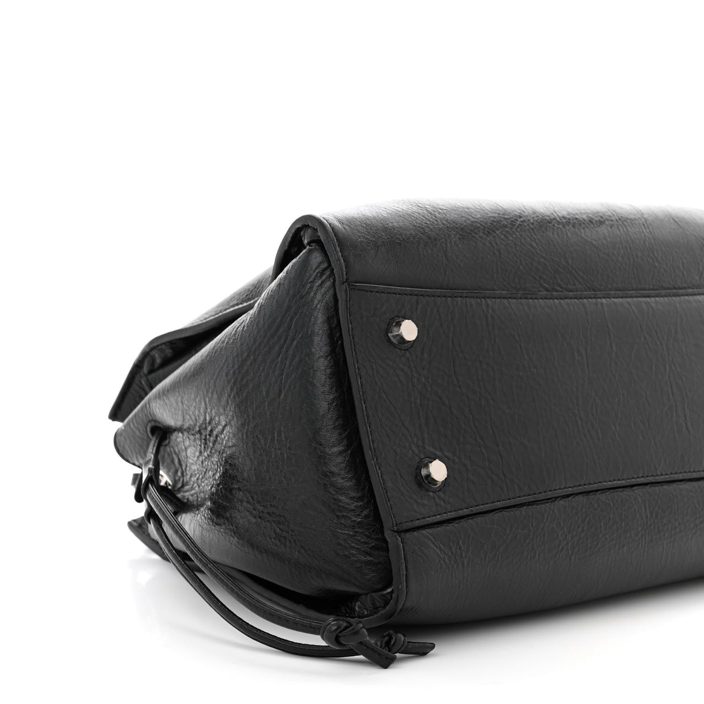 High Shine Calfskin Iris Tote Black