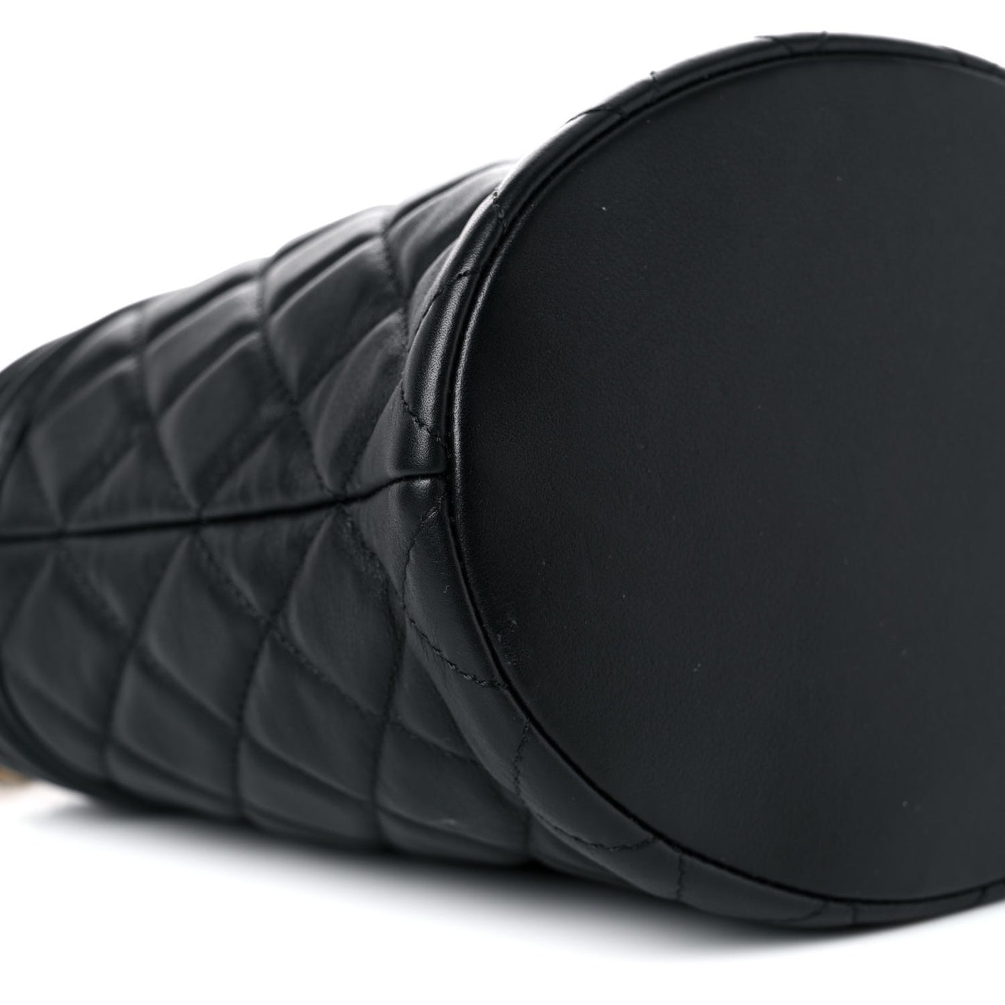 Calfskin Quilted Boy Bucket Bag Black
