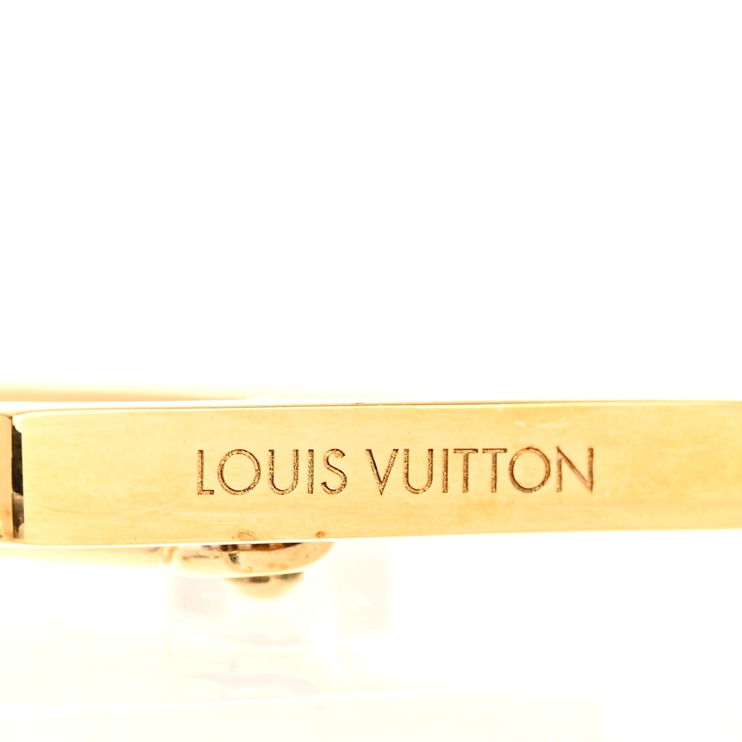 Metal Macro LV Earrings Gold