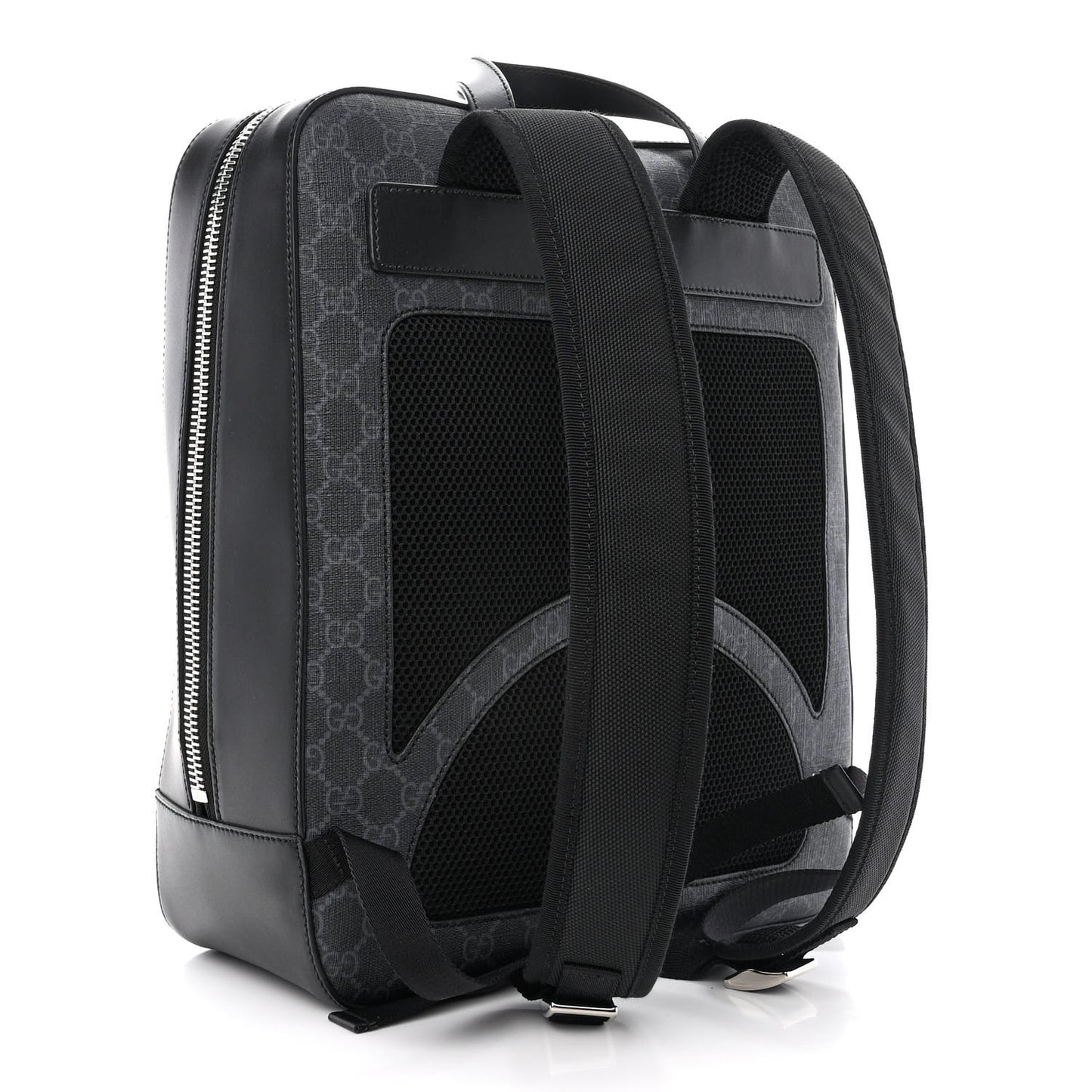 GG Supreme Monogram Web Tote Backpack Black Grey