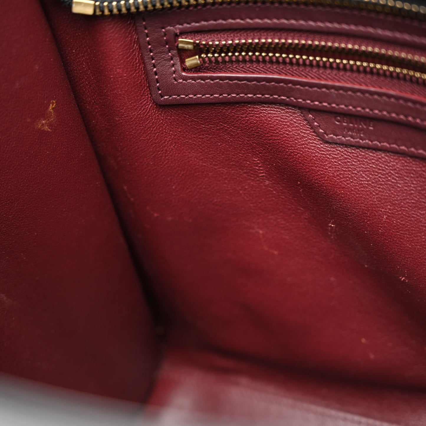 Smooth Calfskin Micro Tri-Color Luggage Burgundy