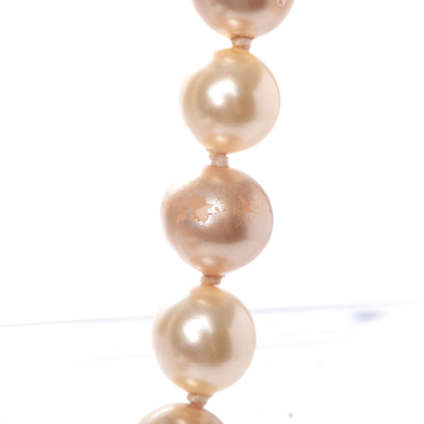 Pearl CC Long Necklace Gold Pink