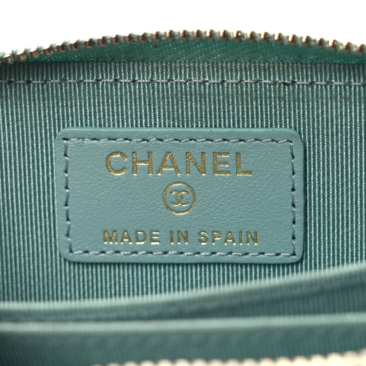 Chanel Caviar Quilted Zip Coin Purse Light Blue 6 of 8