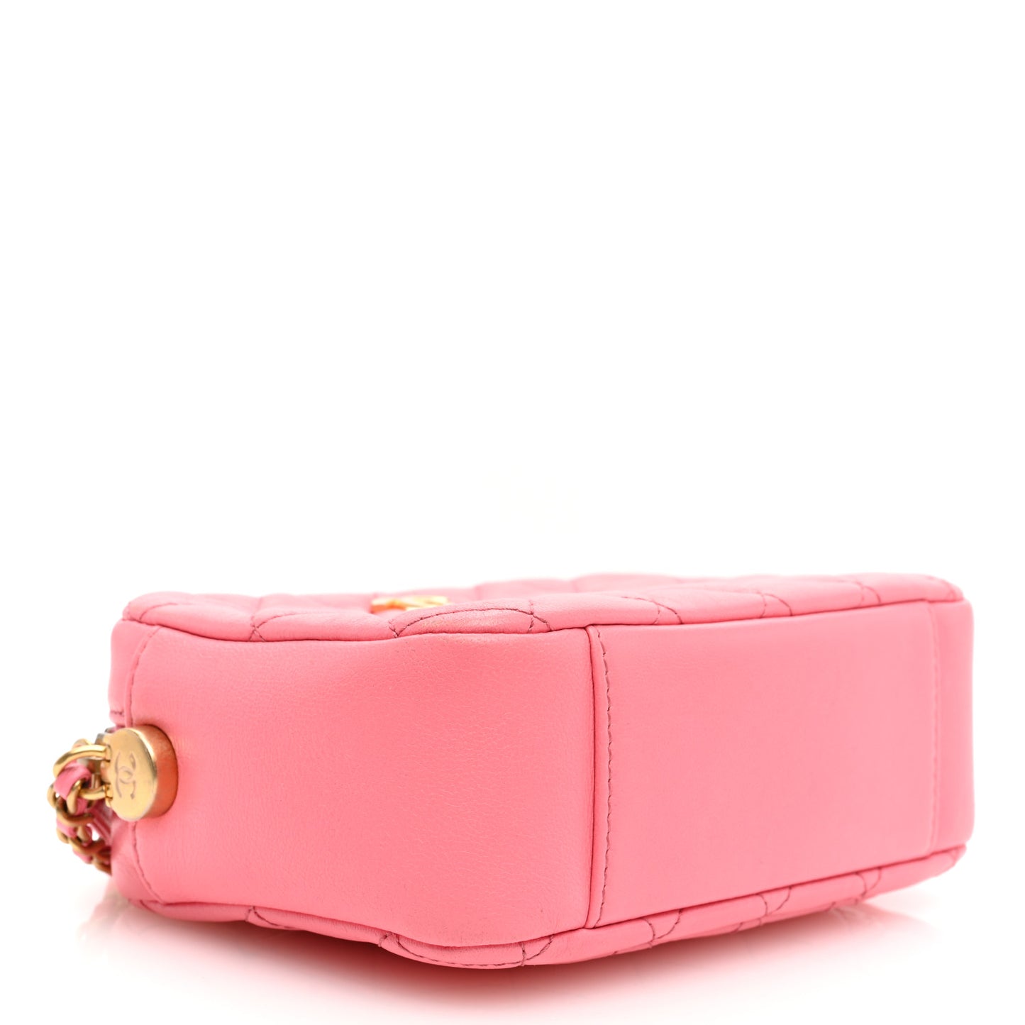 Lambskin Quilted CC Pearl Crush Camera Case Pink