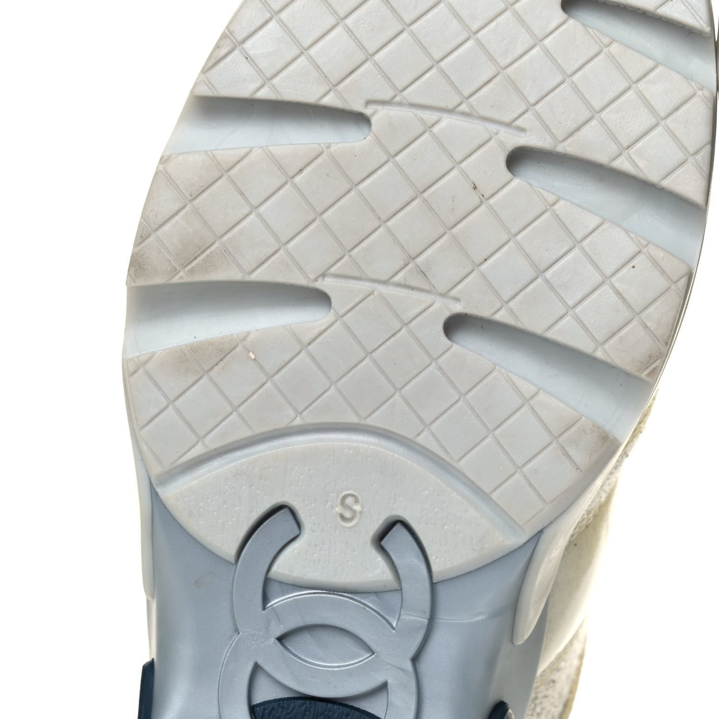 Iridescent Terry Cloth PVC Calfskin Sneakers 37.5 Silver