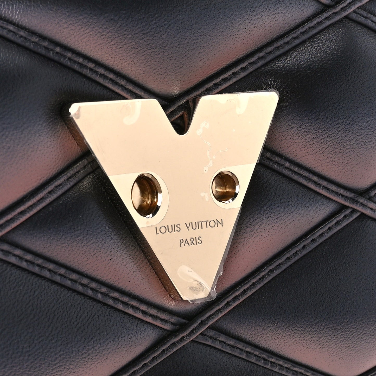 Lambskin Malletage Top Handle GO-14 MM Black Pink