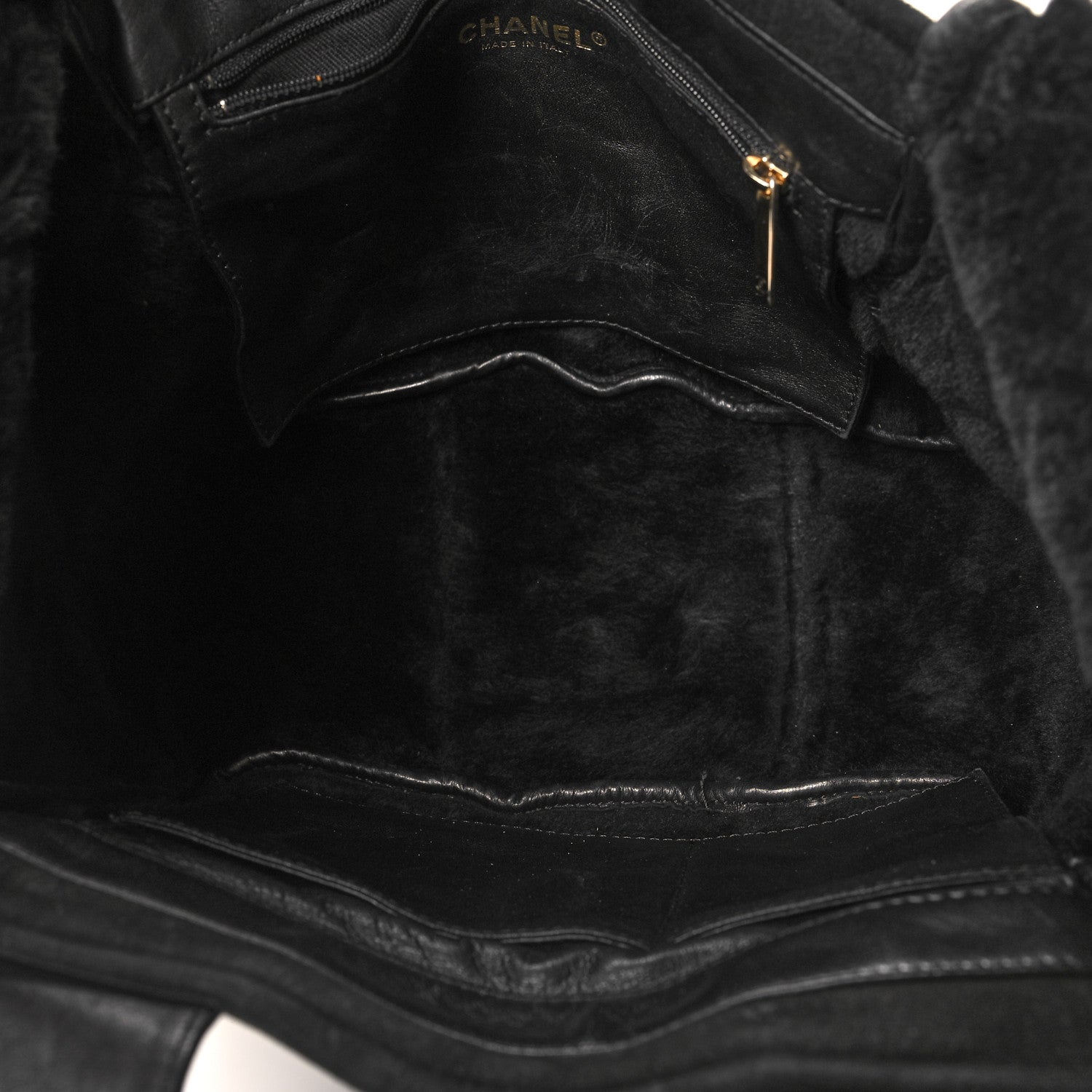 Chanel Suede Sparkling Winter Tote Black 5 of 10