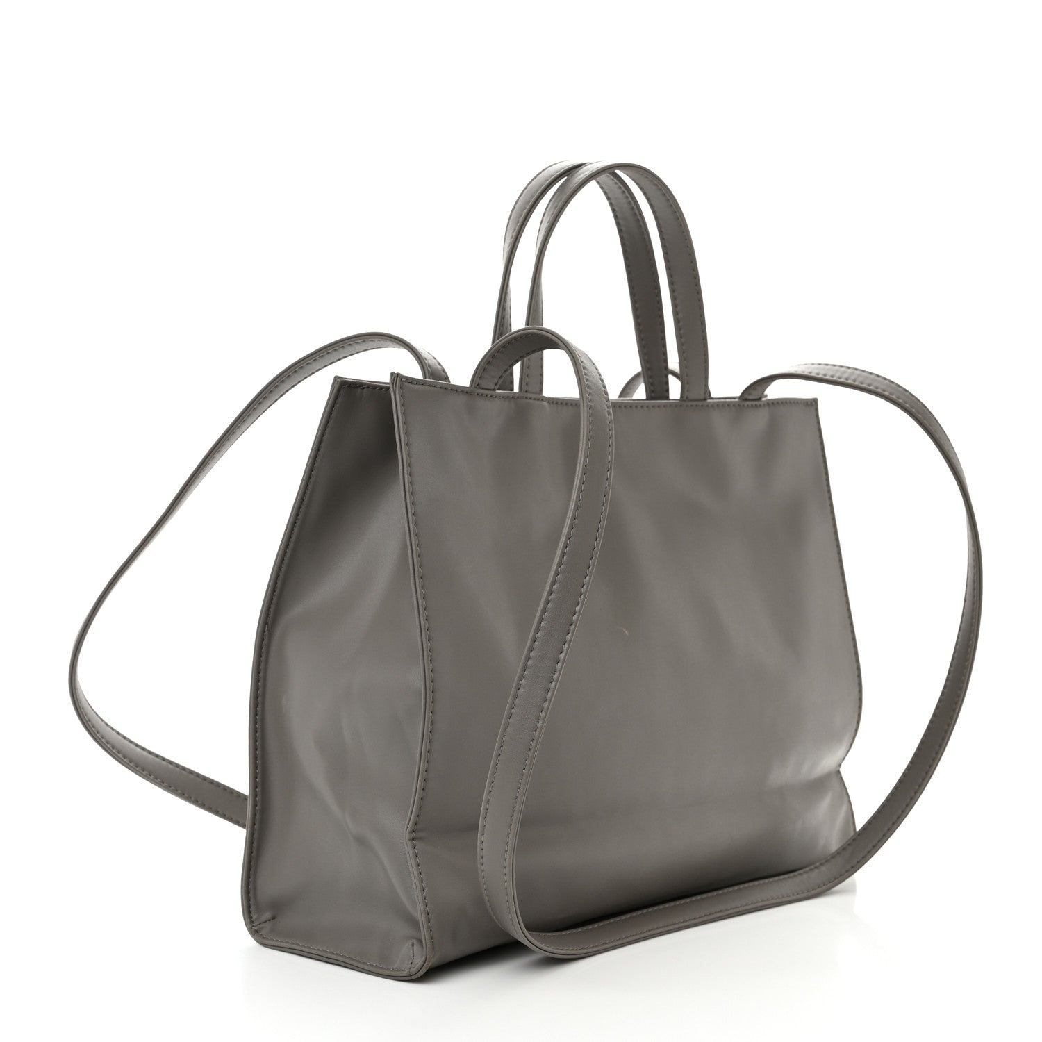 Telfar Vegan Leather Medium Shopping Bag Grey 3 of 12