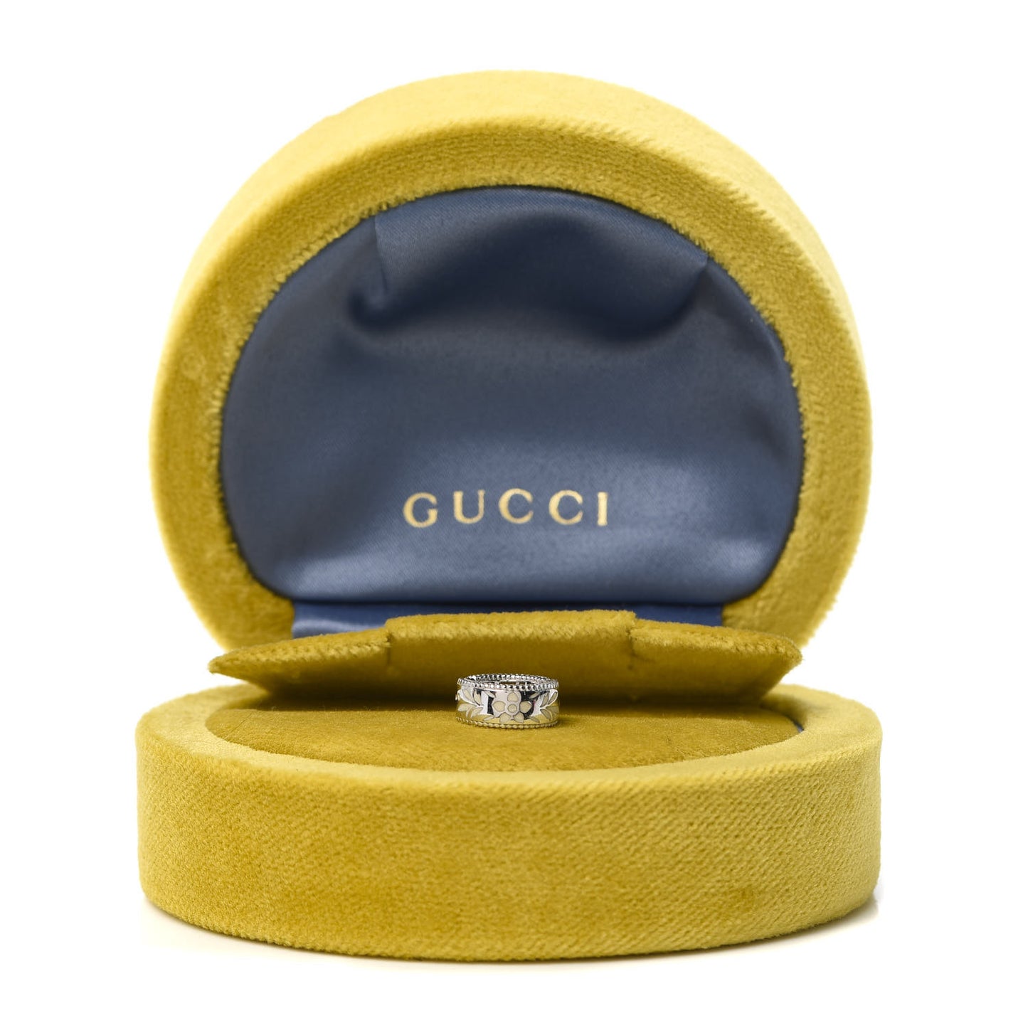 18K White Gold Enamel Blooms Single Ear Cuff Earring