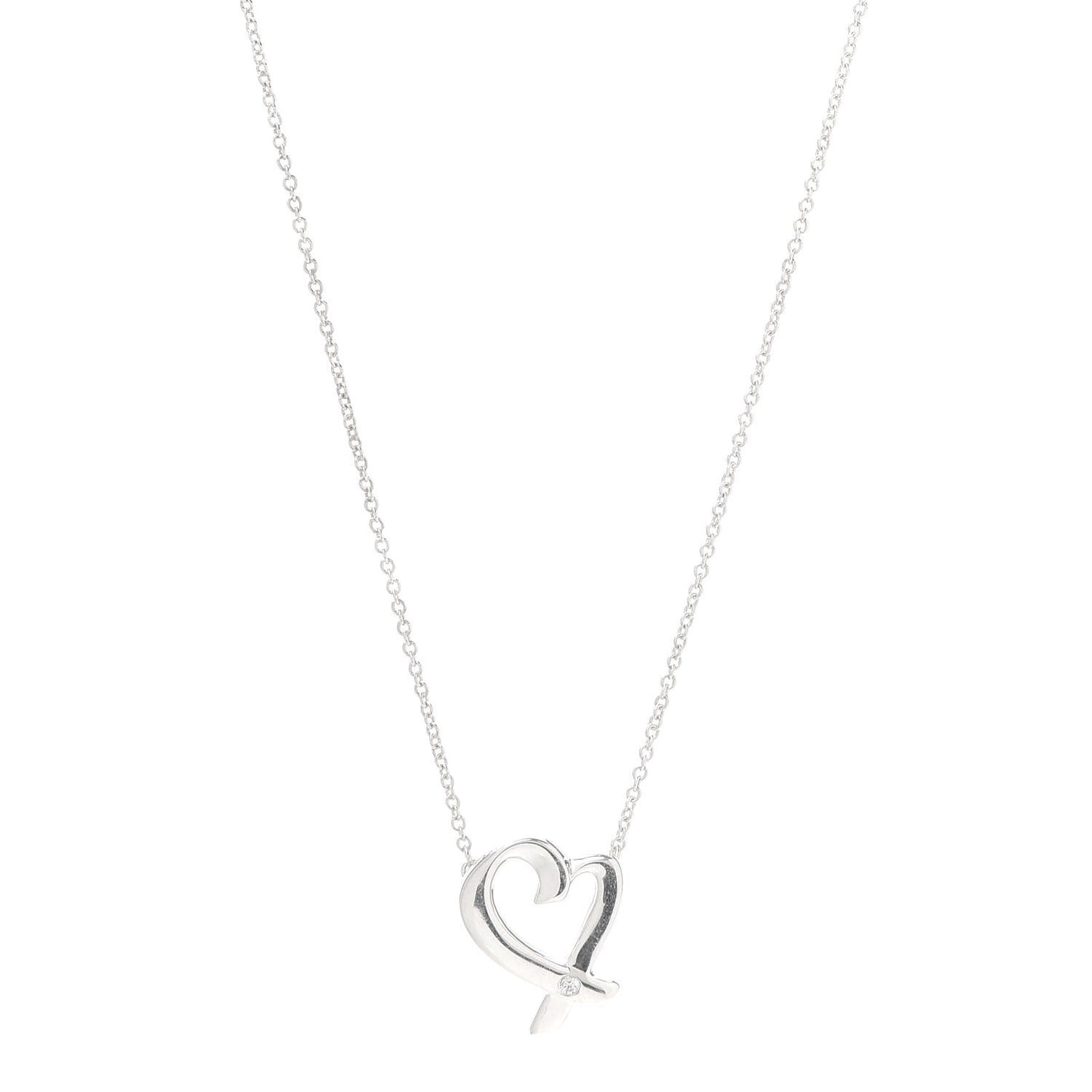Sterling Silver Diamond Paloma Picasso Loving Heart Necklace