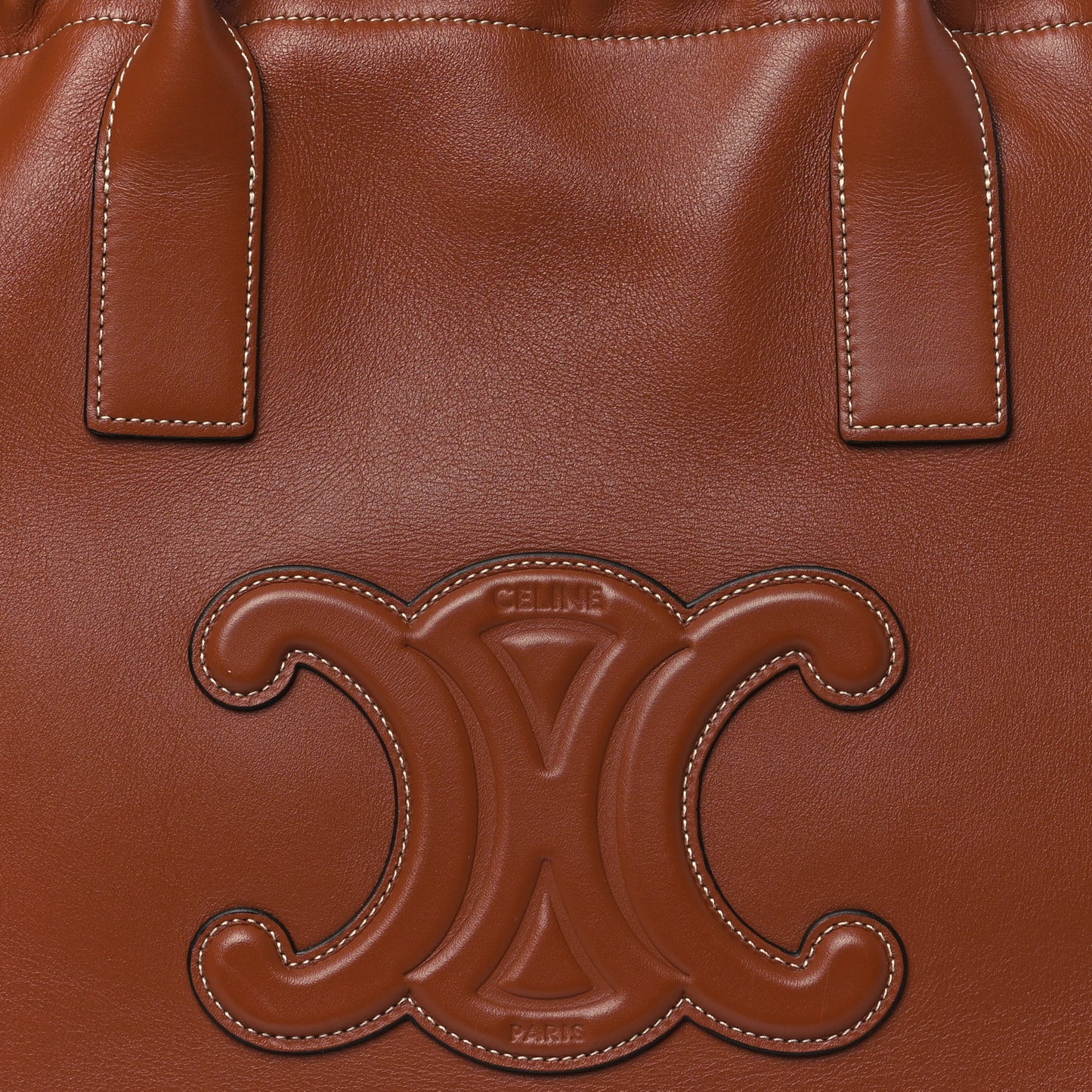 Smooth Calfskin Cuir Triomphe Cabas Drawstring Tan