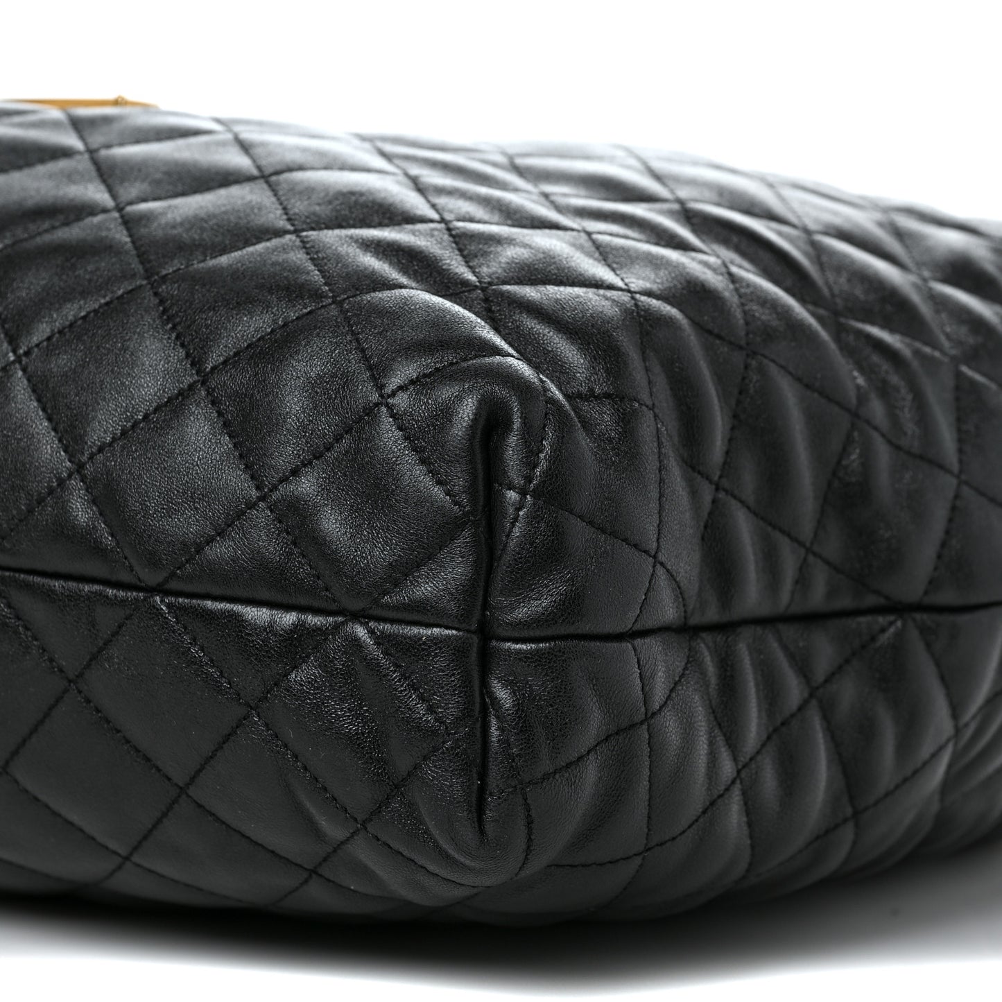 Lambskin Quilted Maxi Icare Shopping Tote Black