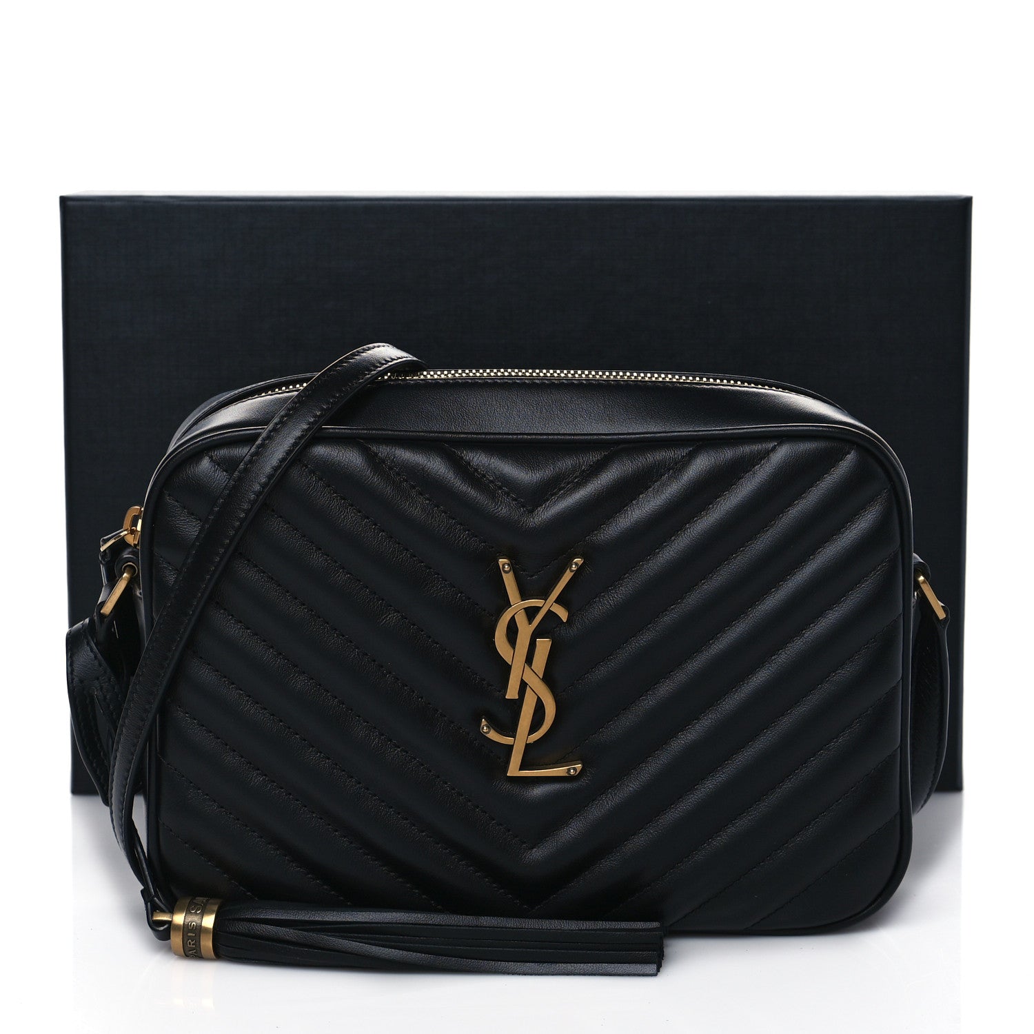Saint Laurent Calfskin Matelasse Monogram Lou Camera Bag Black 10 of 10