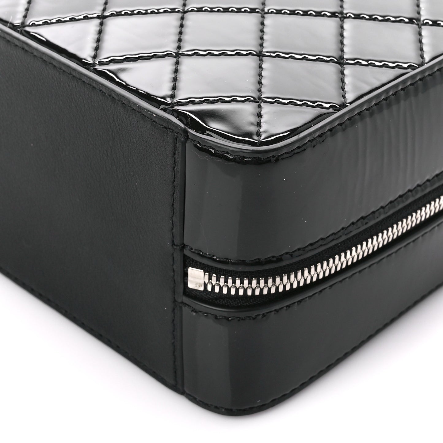 Patent Quilted Travel Kit Vanity Case Black