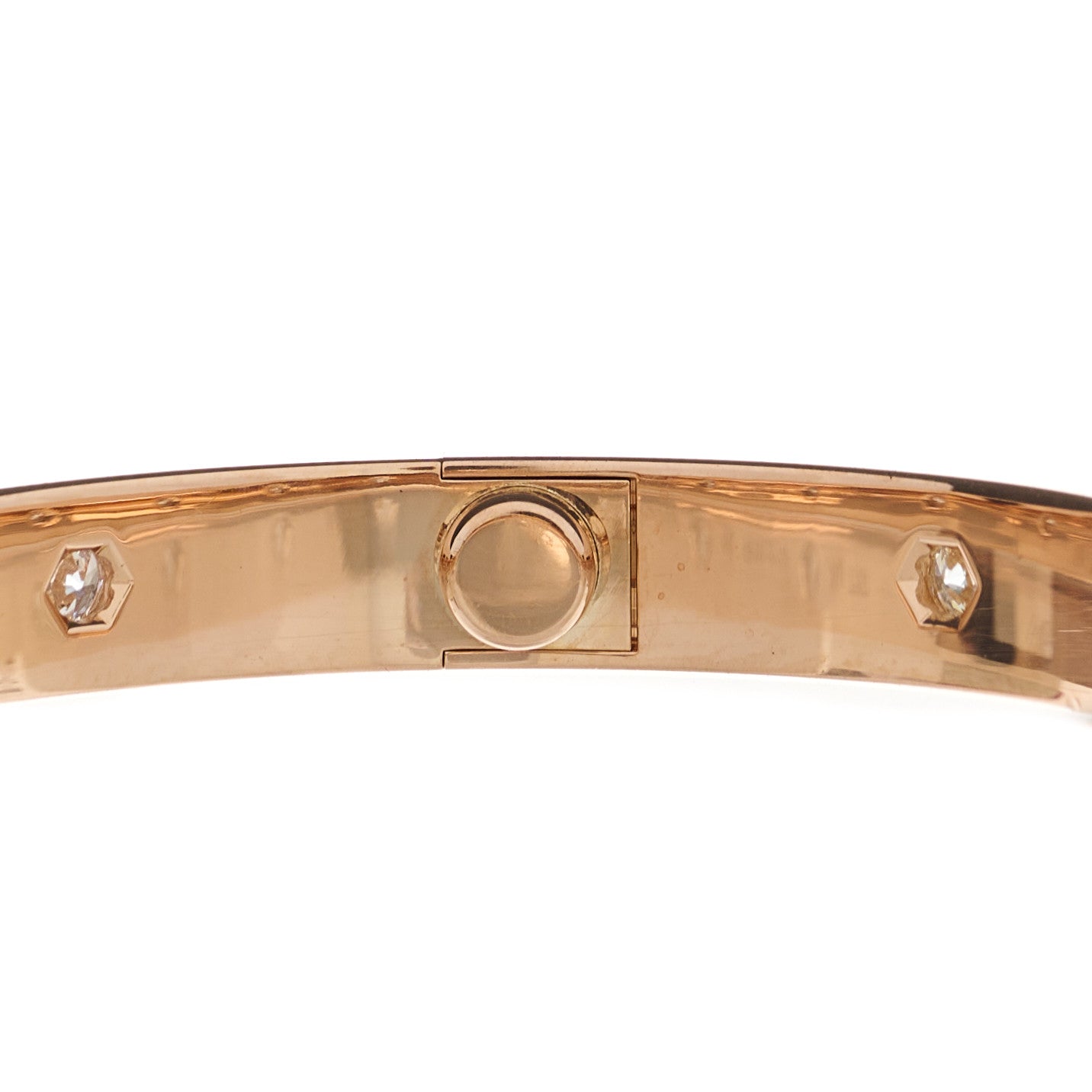 18K Pink Gold 10 Diamond LOVE Bracelet 16