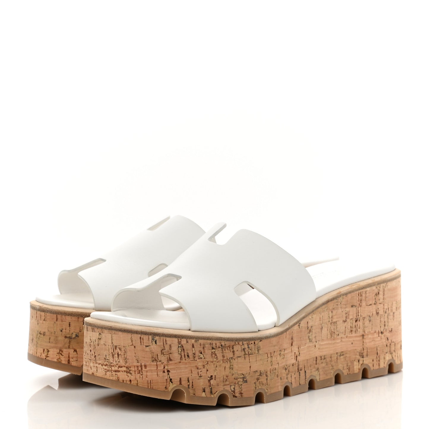 Calfskin Cork Eze 30 Sandals 37 White
