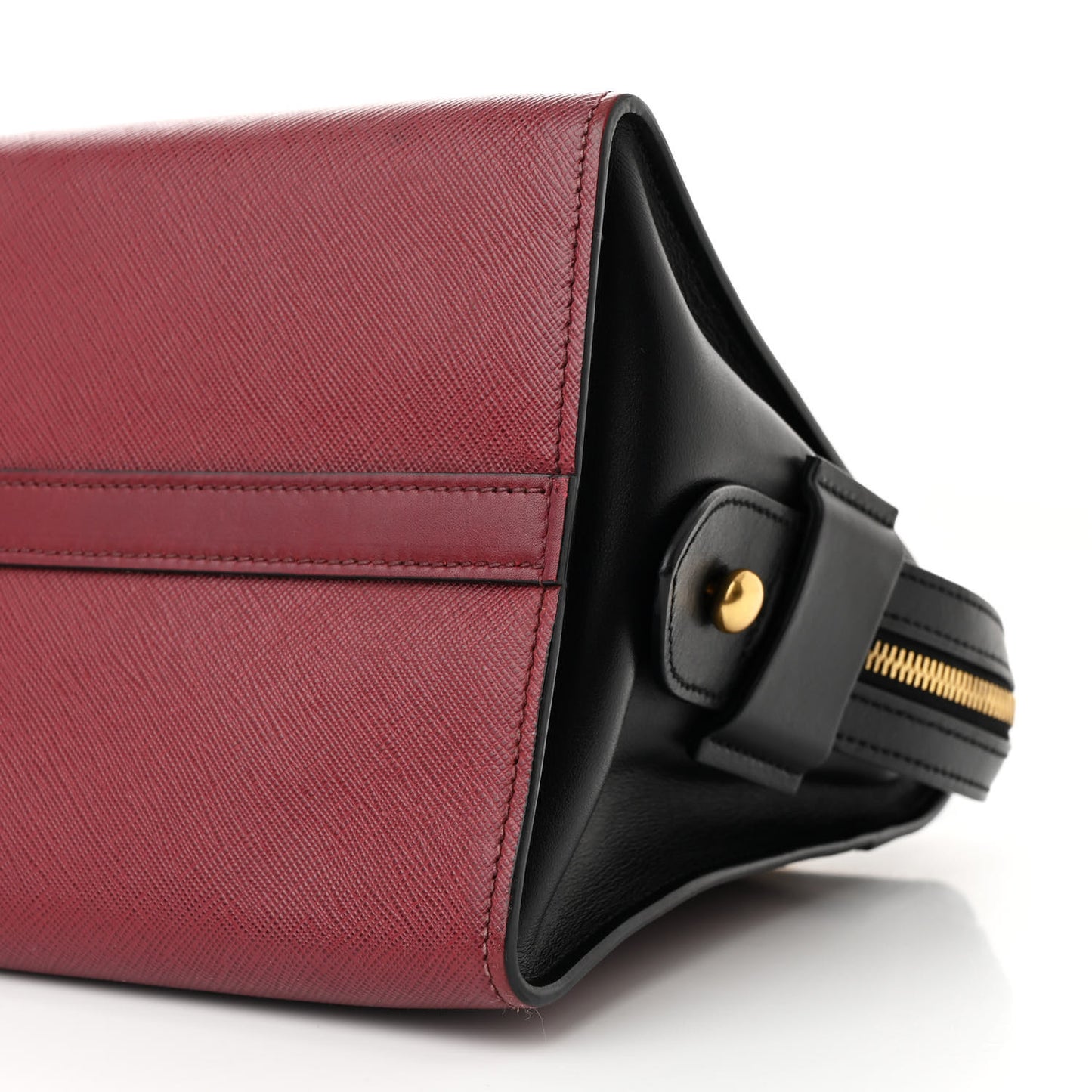 Saffiano City Calfskin Small Esplanade Tote Fuoco Black