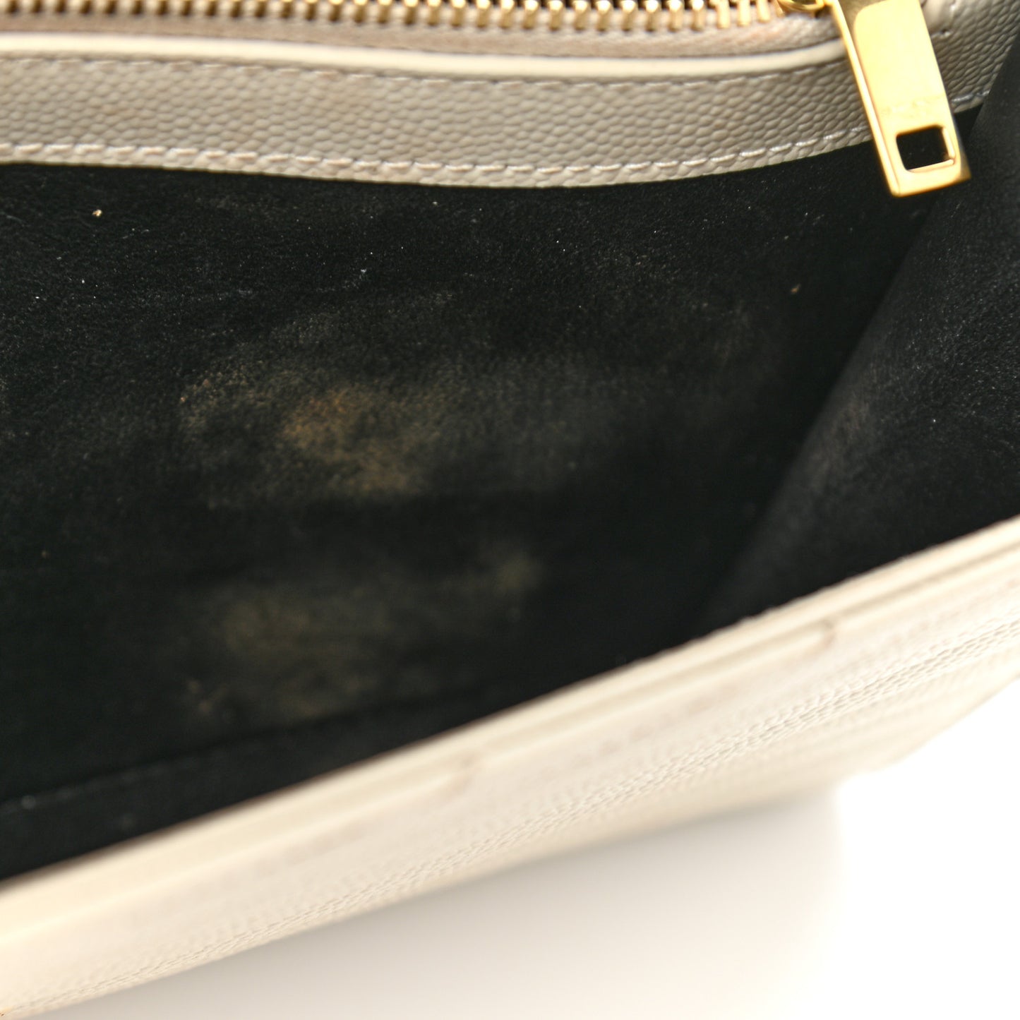 Grain De Poudre Matelasse Chevron Monogram Chain Wallet Crema Soft