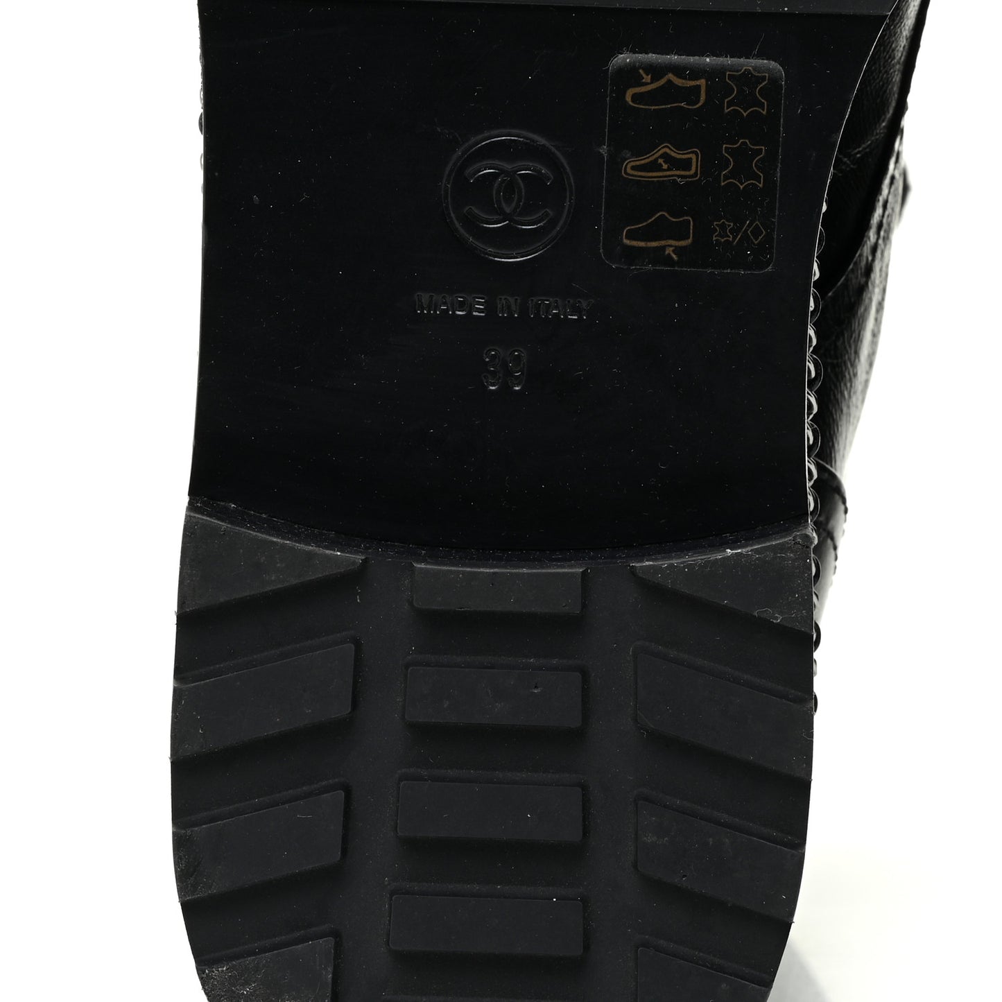 Crackled Calfskin Velvet Pearl Combat Short Boots 39 Black