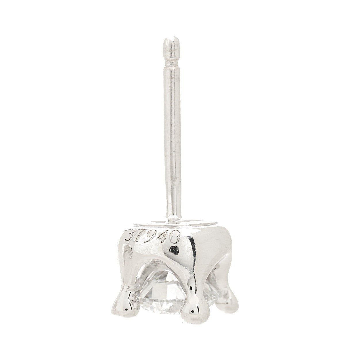 18K White Gold Diamond .75ctw Corona Solitaire Earrings