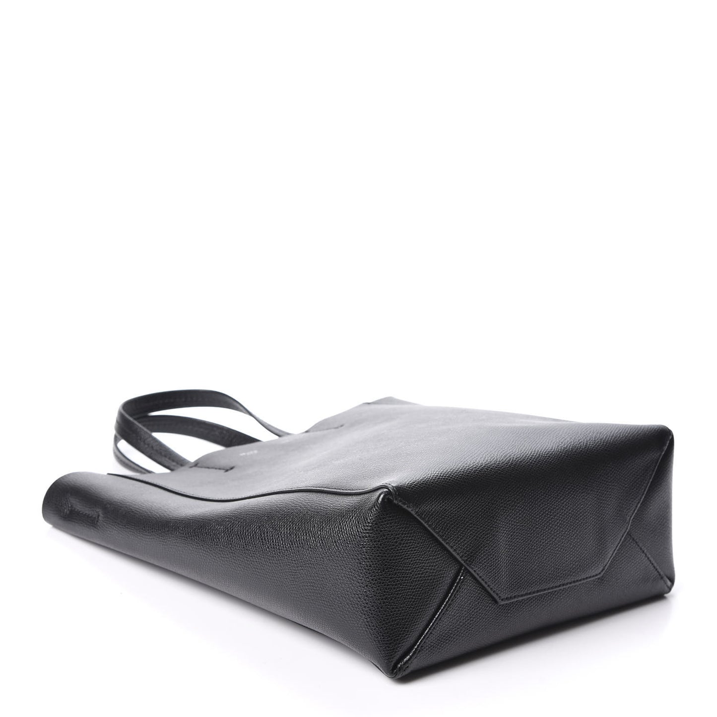 Grained Calfskin Small Vertical Cabas Black
