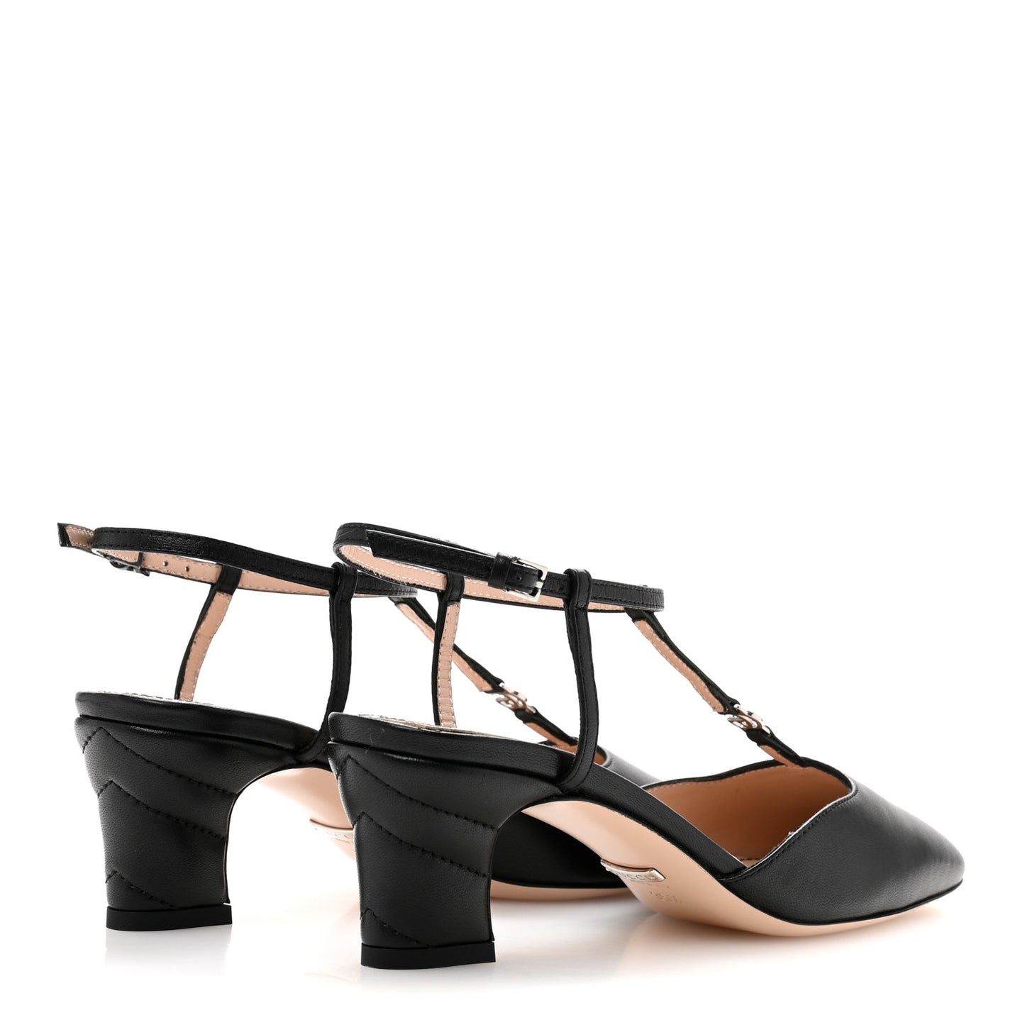 Nappa Charlotte Petite GG 55mm Slingback Pumps 35.5 Black