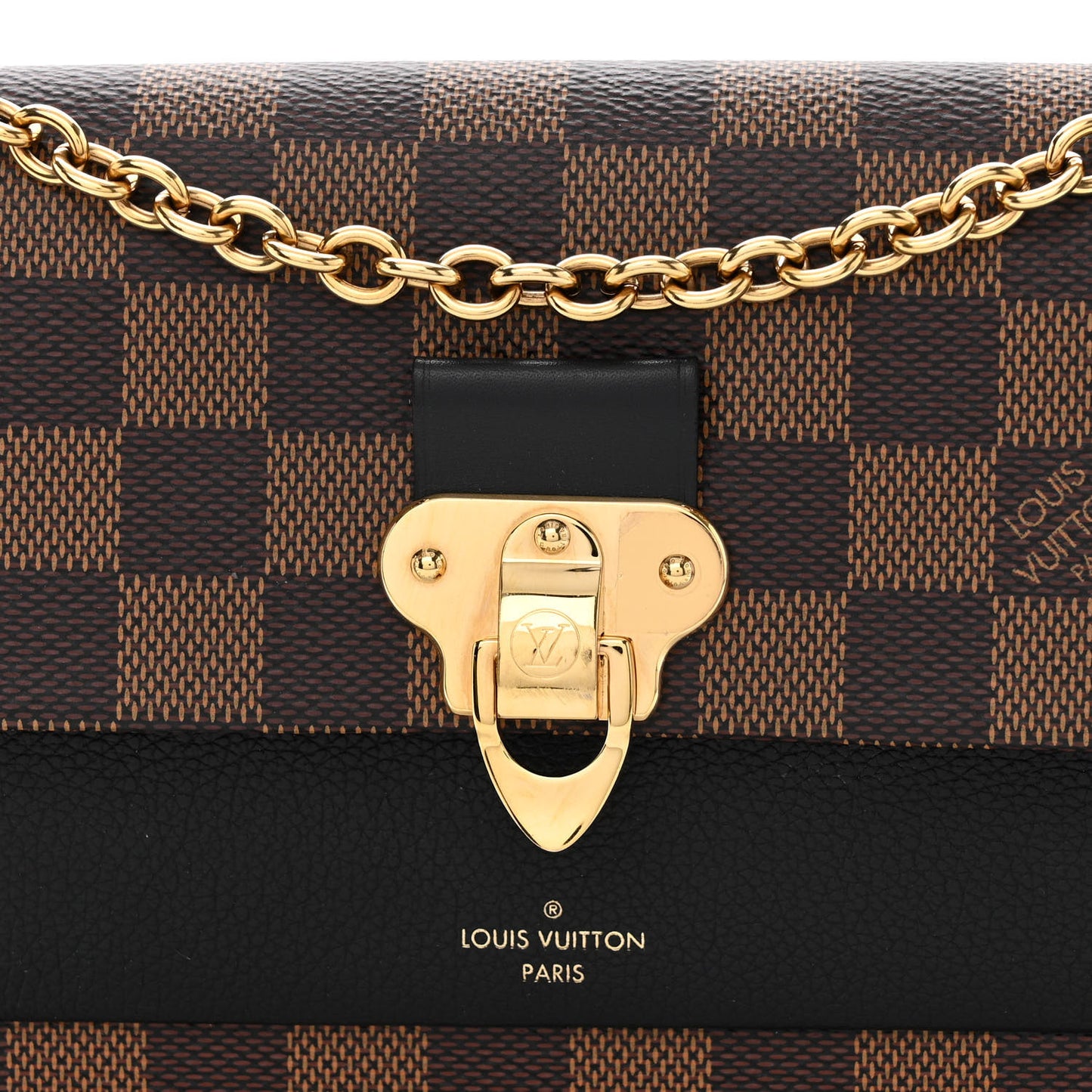 Damier Ebene Vavin Chain Wallet Black
