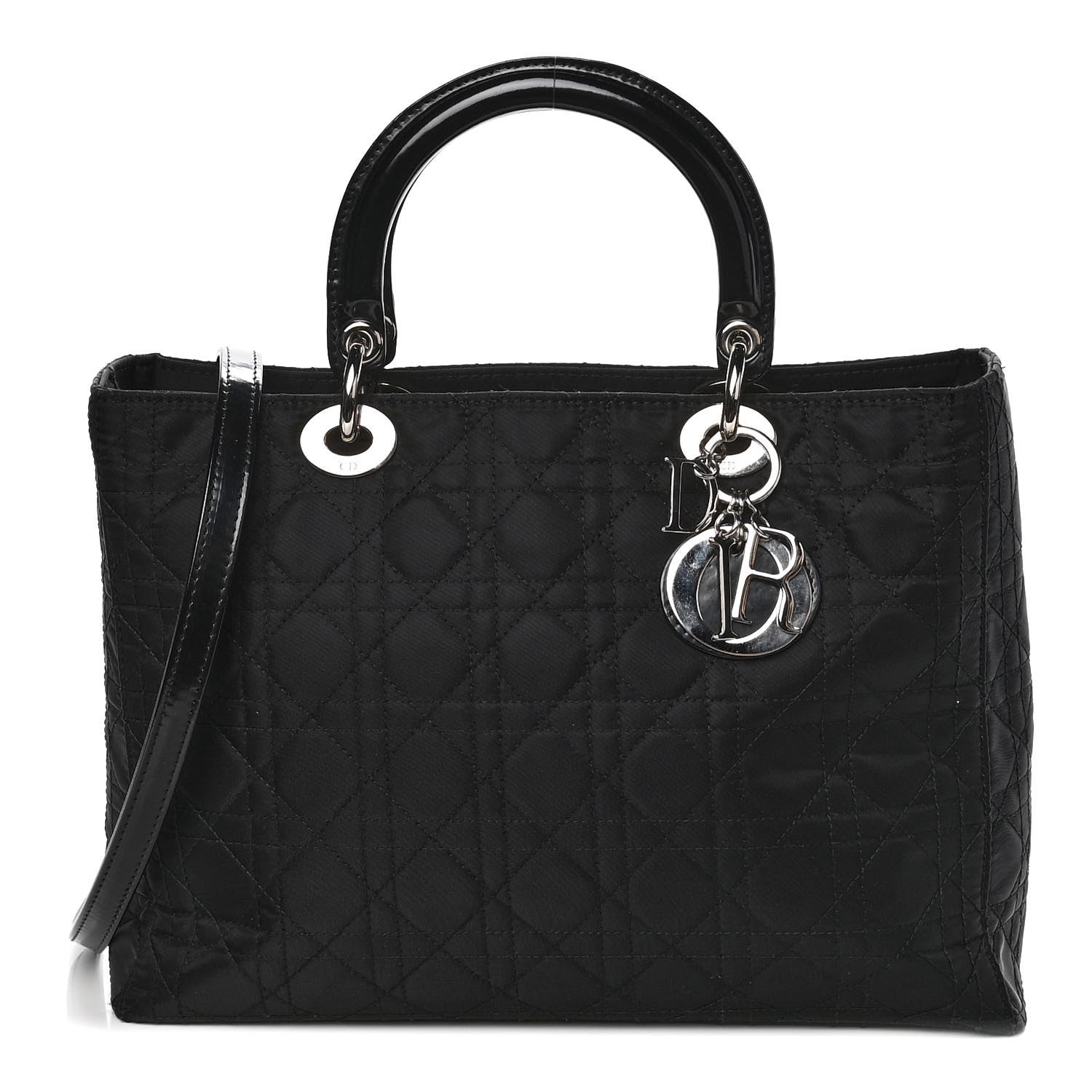 Christian Dior Nylon Cannage Large Lady Dior Black 863308