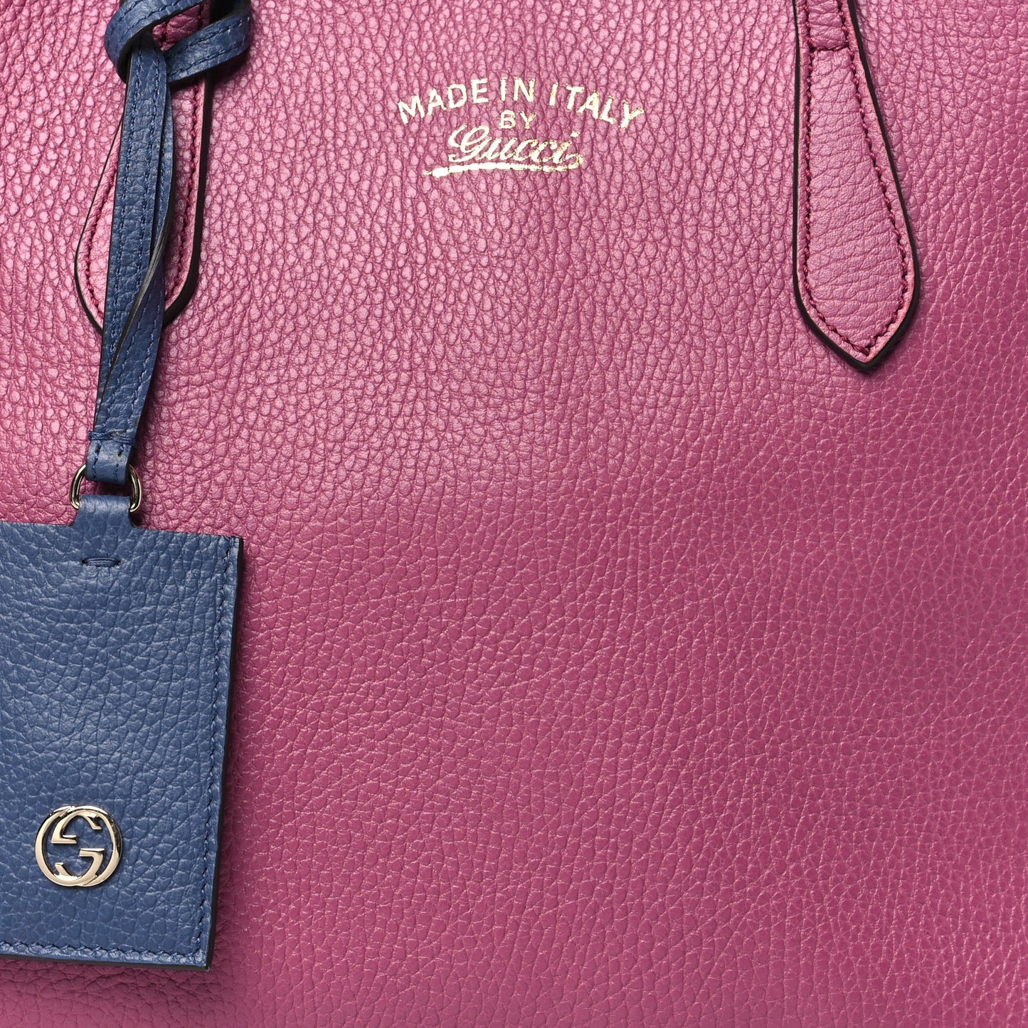 Dollar Calfskin Small Swing Tote Peonia Flower Washed Blue