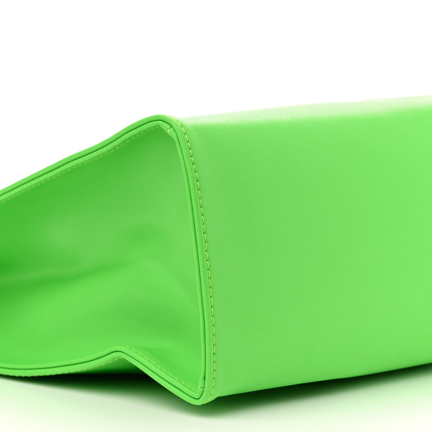 Vegan Leather Medium Shopping Bag Highlighter Green
