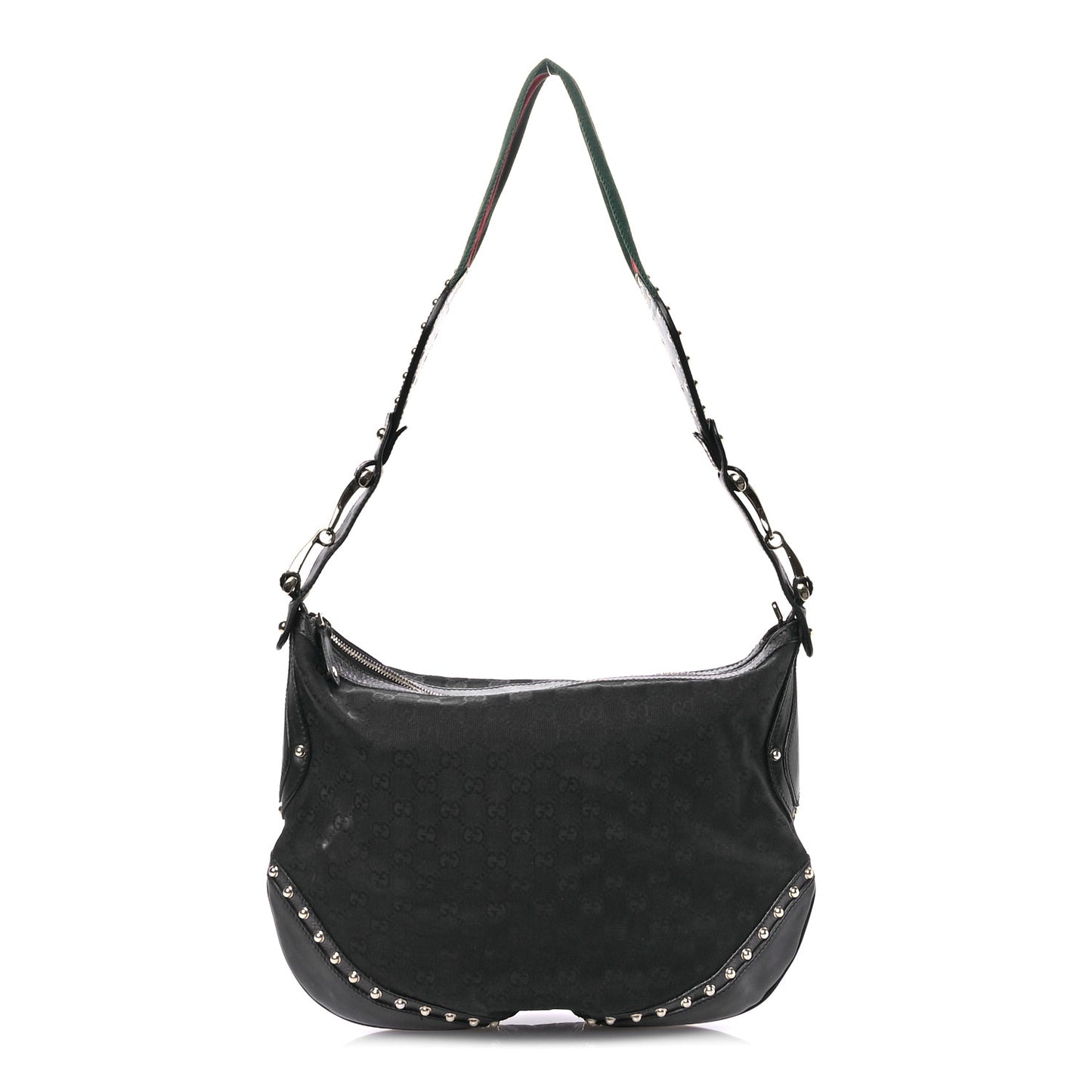 Calfskin Embossed Monogram Studded Pelham Messenger Bag Black