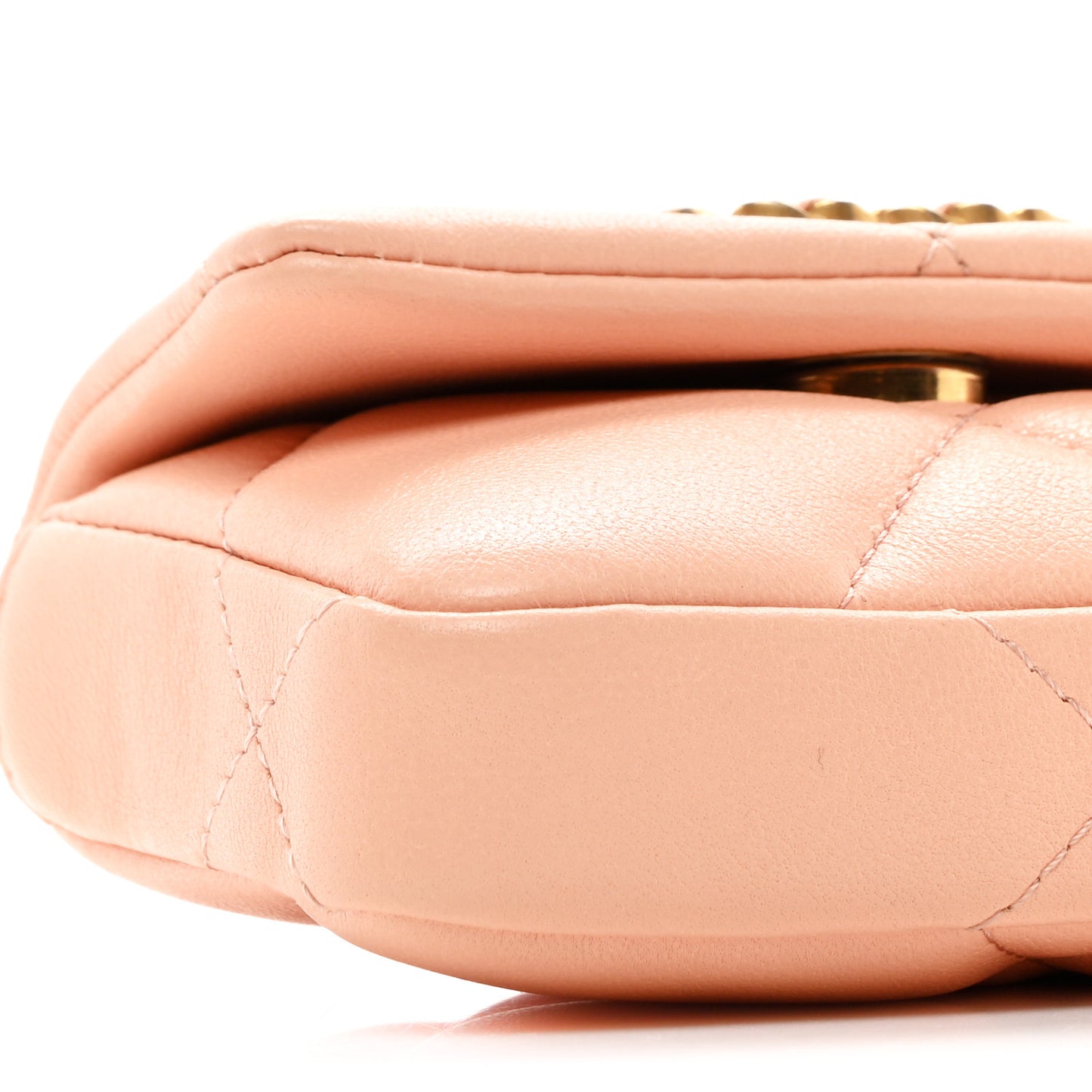 Lambskin Quilted Chanel 19 Flap Belt Bag Light Orange