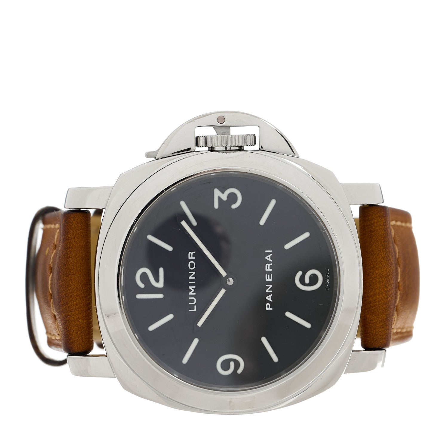 Panerai Stainless Steel Calfskin 44mm Luminor Base Manual Winding Watch Black PAM00112 2 of 4