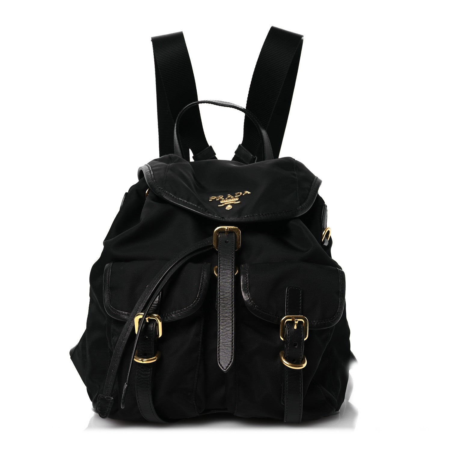 Prada Tessuto Nylon Soft Calfskin Backpack Black 1559031