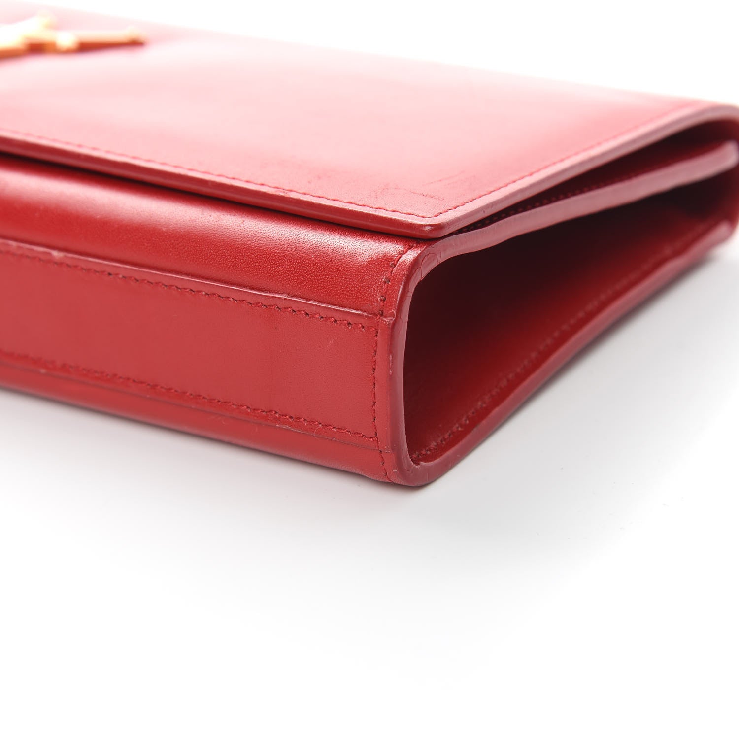 Saint Laurent Calfskin Classic Monogram Cassandre Clutch Rouge Orient 14 of 19