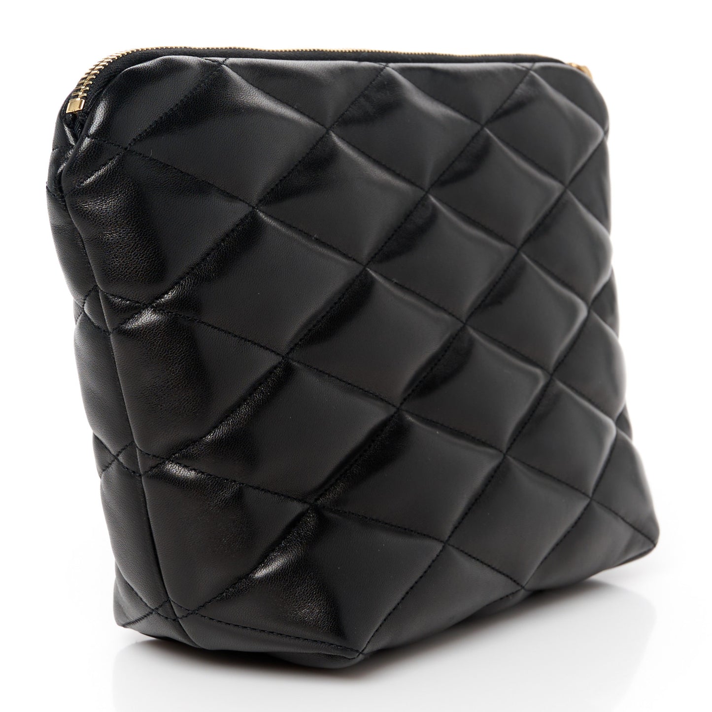 Lambskin Monogram Medium Sade Puffer Pouch Black