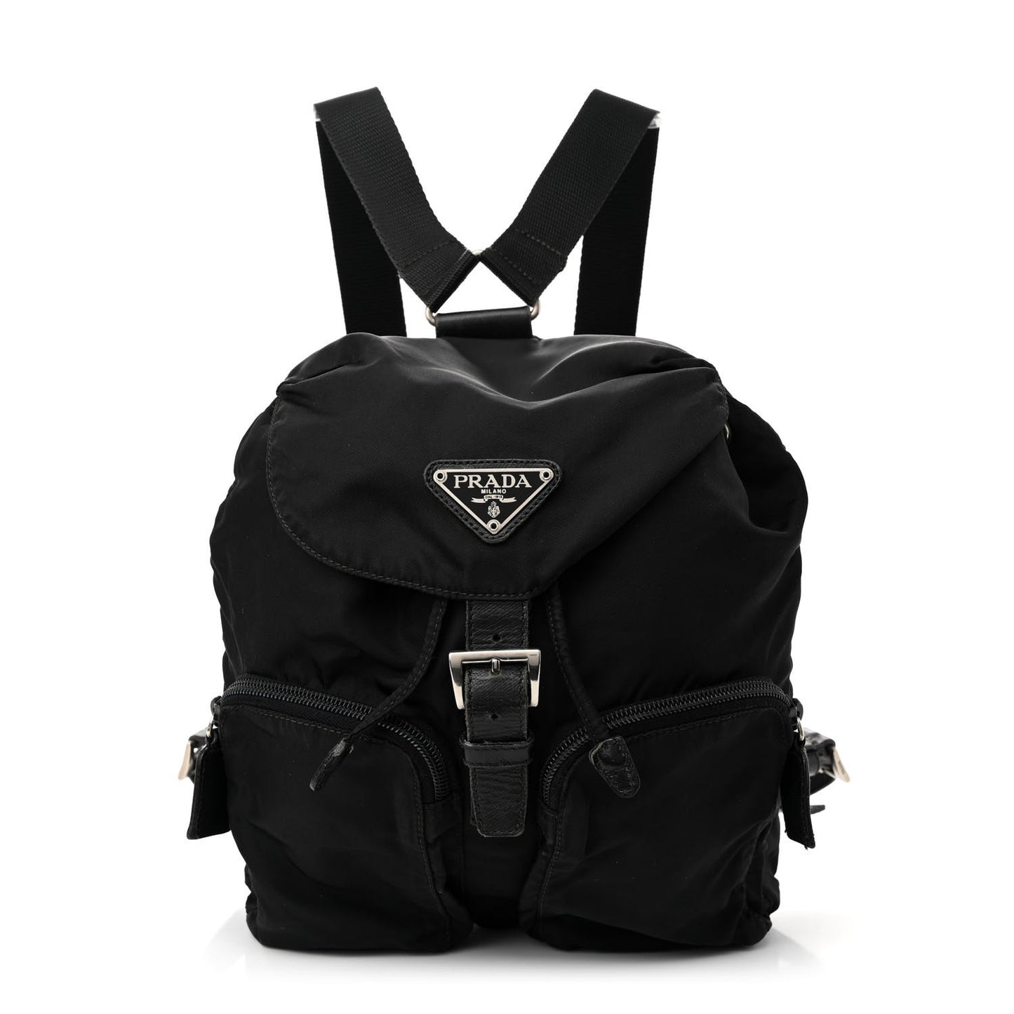 Tessuto Nylon Saffiano Small Backpack Black