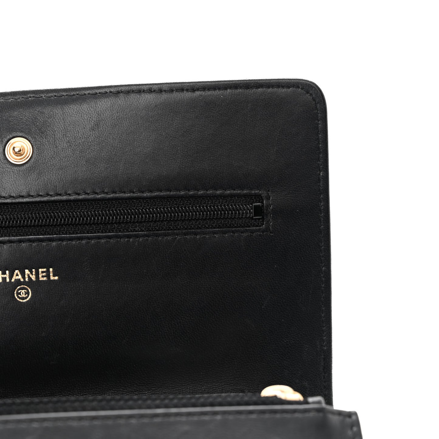 Lambskin Quilted Wallet On Chain WOC Black
